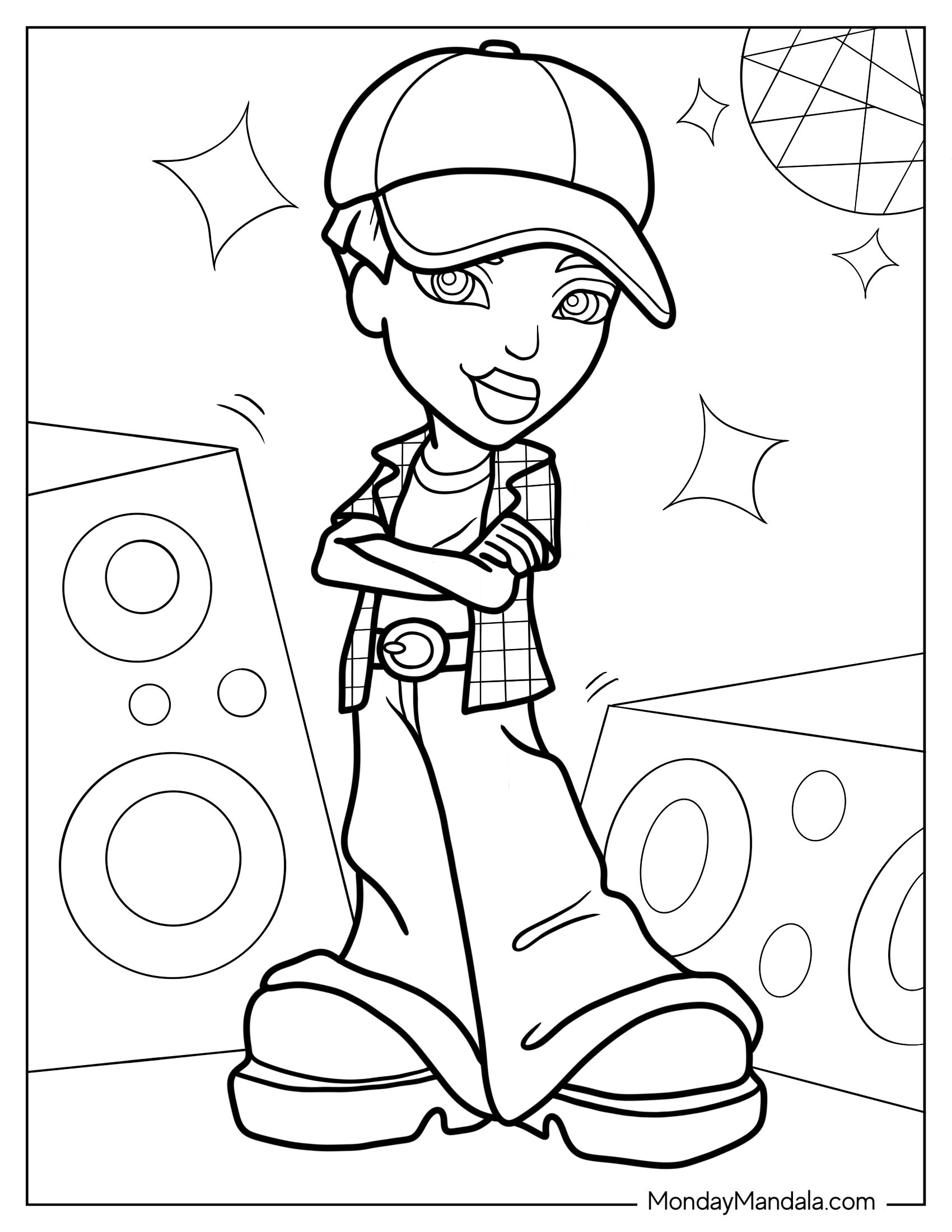 Coloring Page Of Bryce In Disco Club