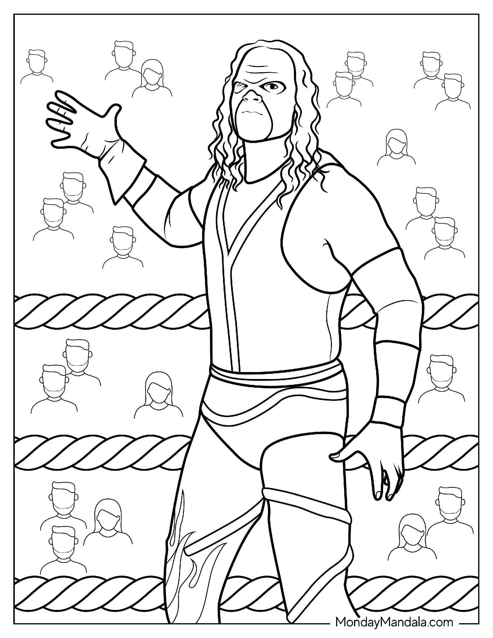 Coloring Page Of Kane From WWE