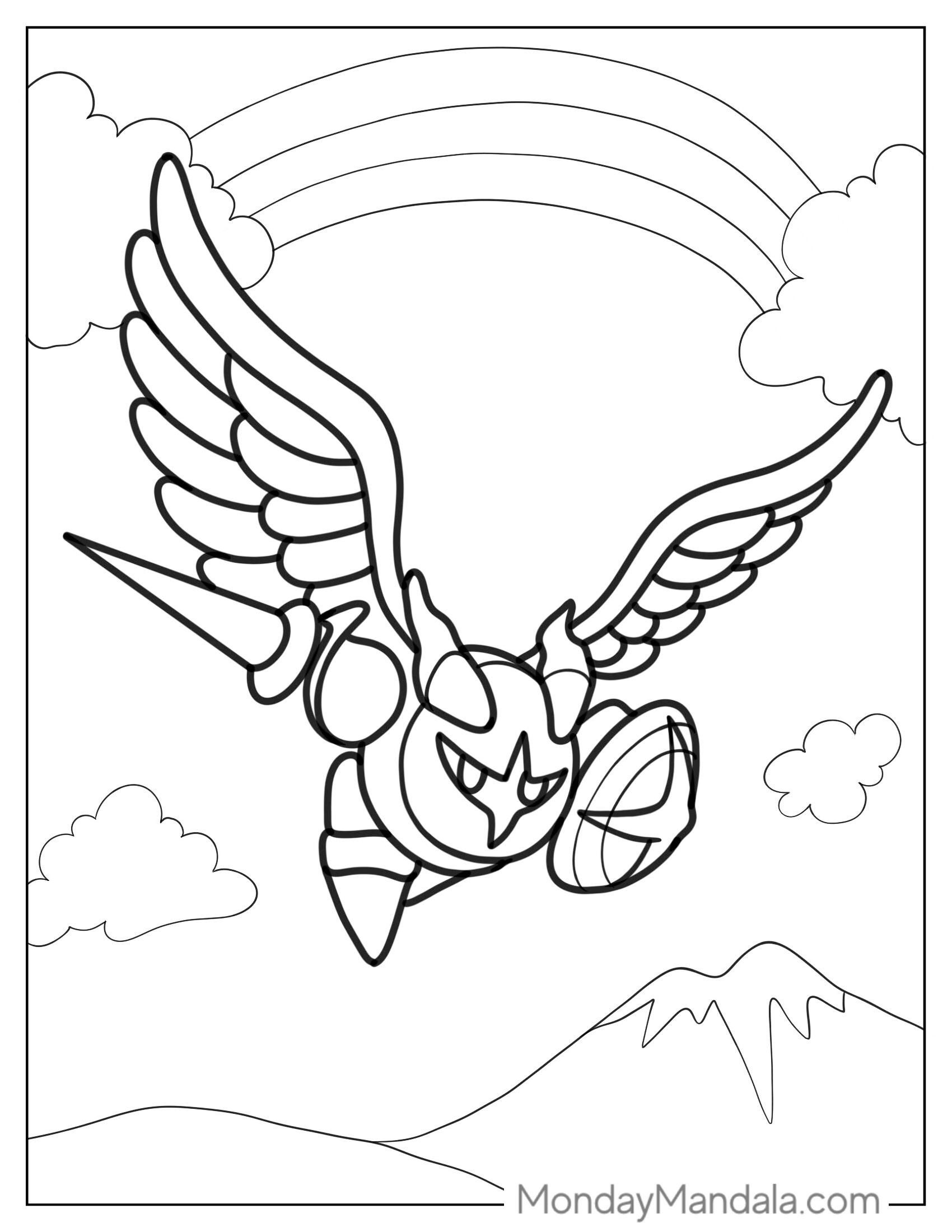 Coloring Page Of Kirby Galacta Knight