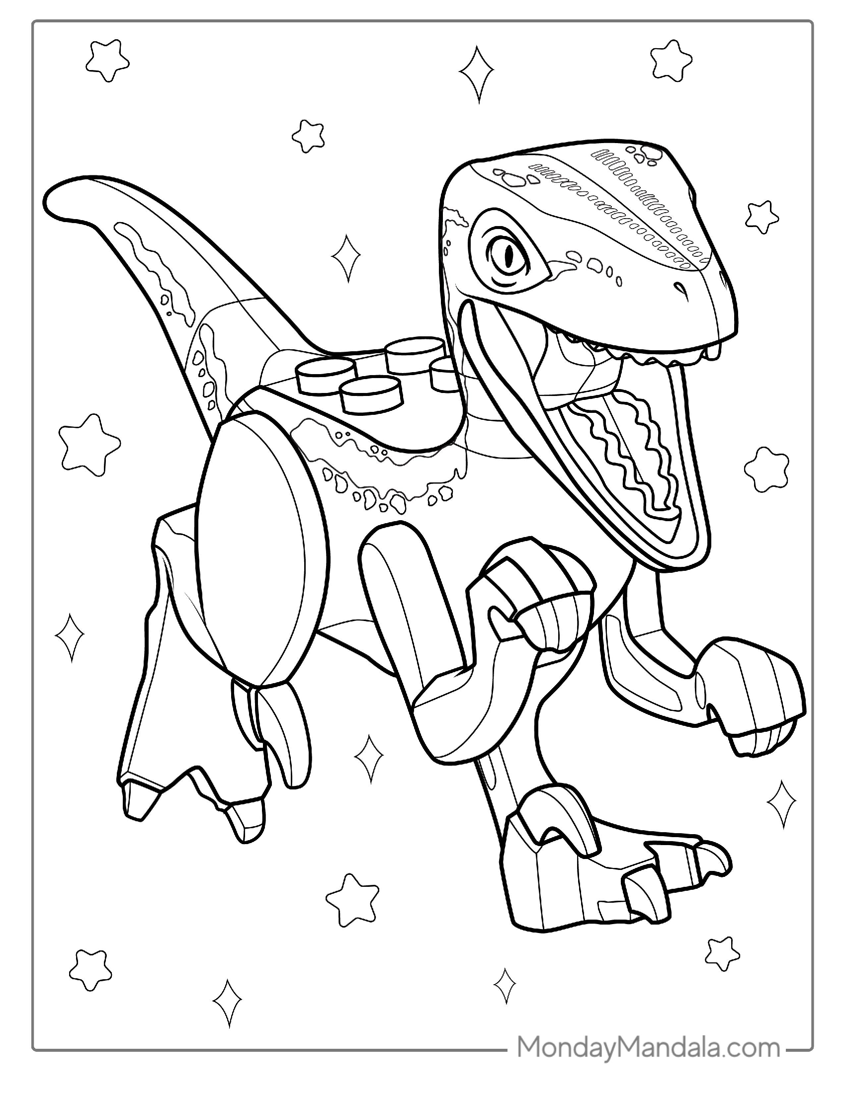 Coloring Page Of Lego Velociraptor