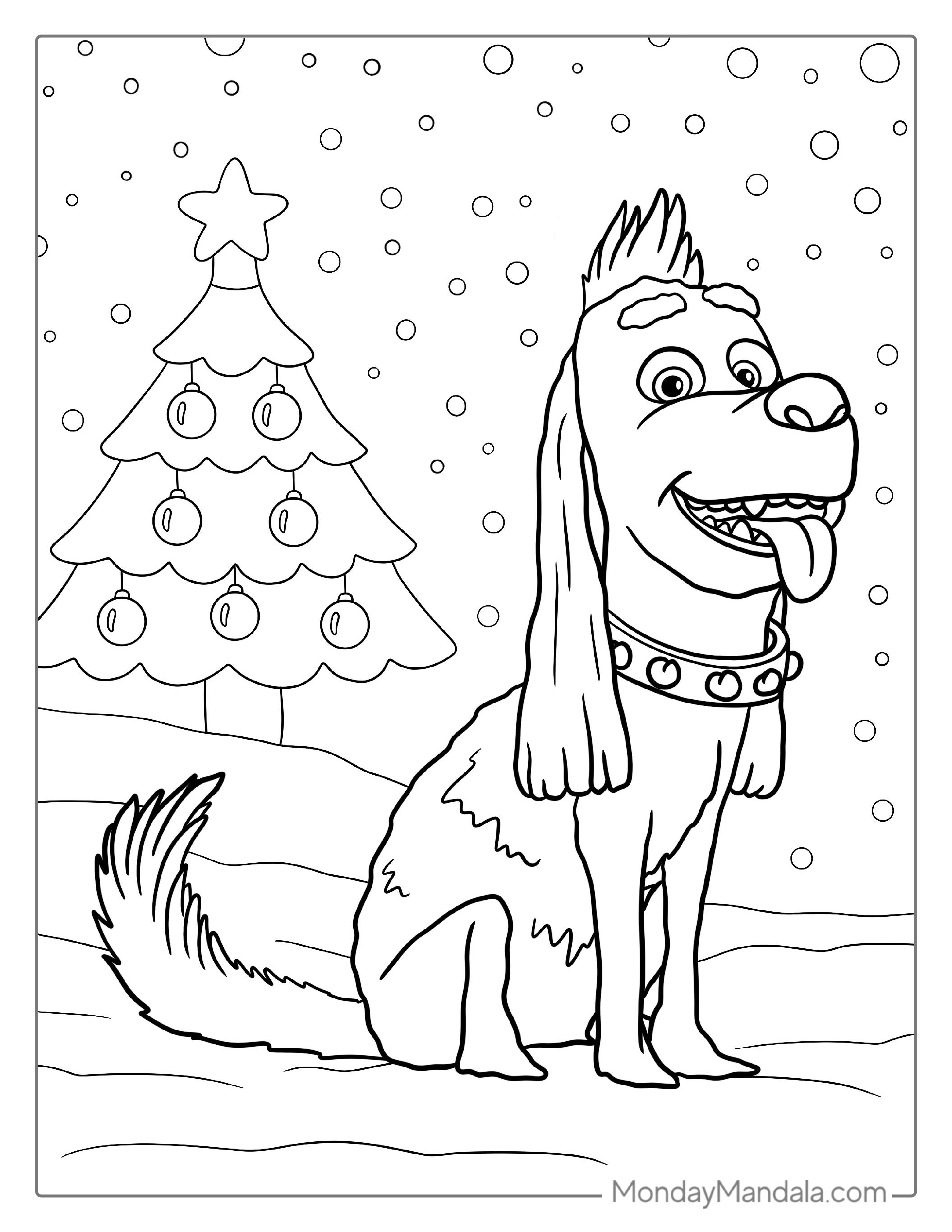 Coloring Page Of Max The Dog From The Grinch