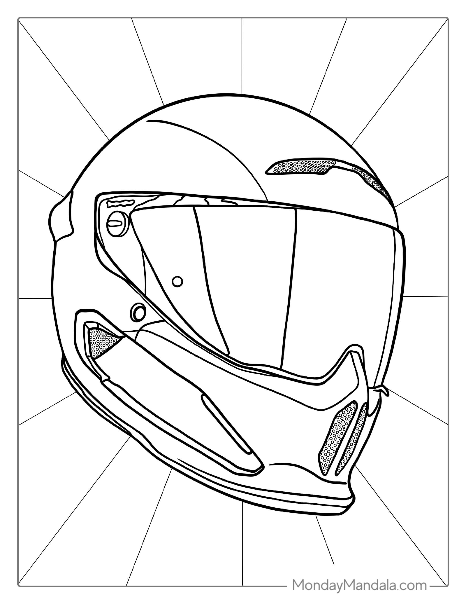 Coloring Page Of Motorcycle Helmet