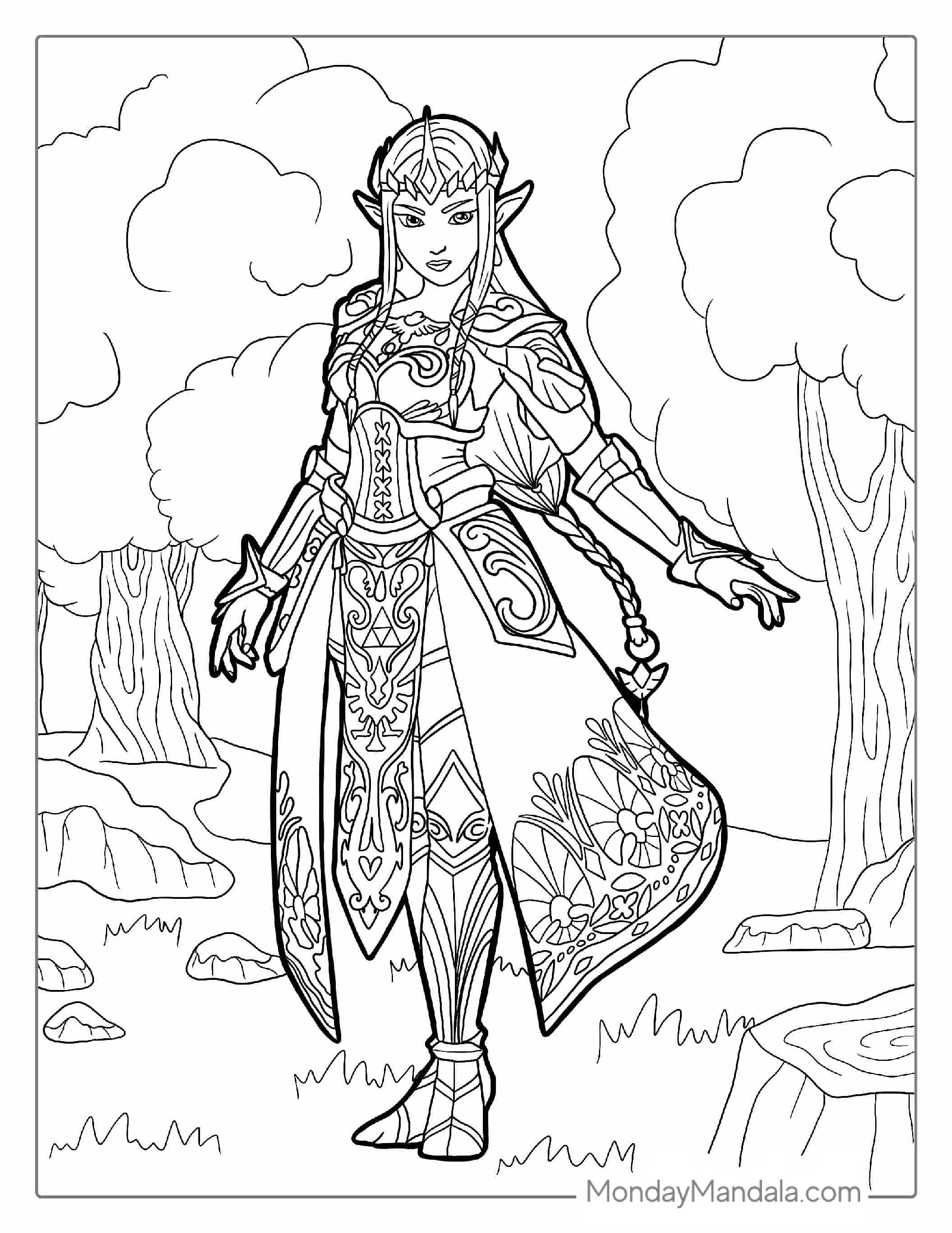 Coloring Page Of Princess Zelda