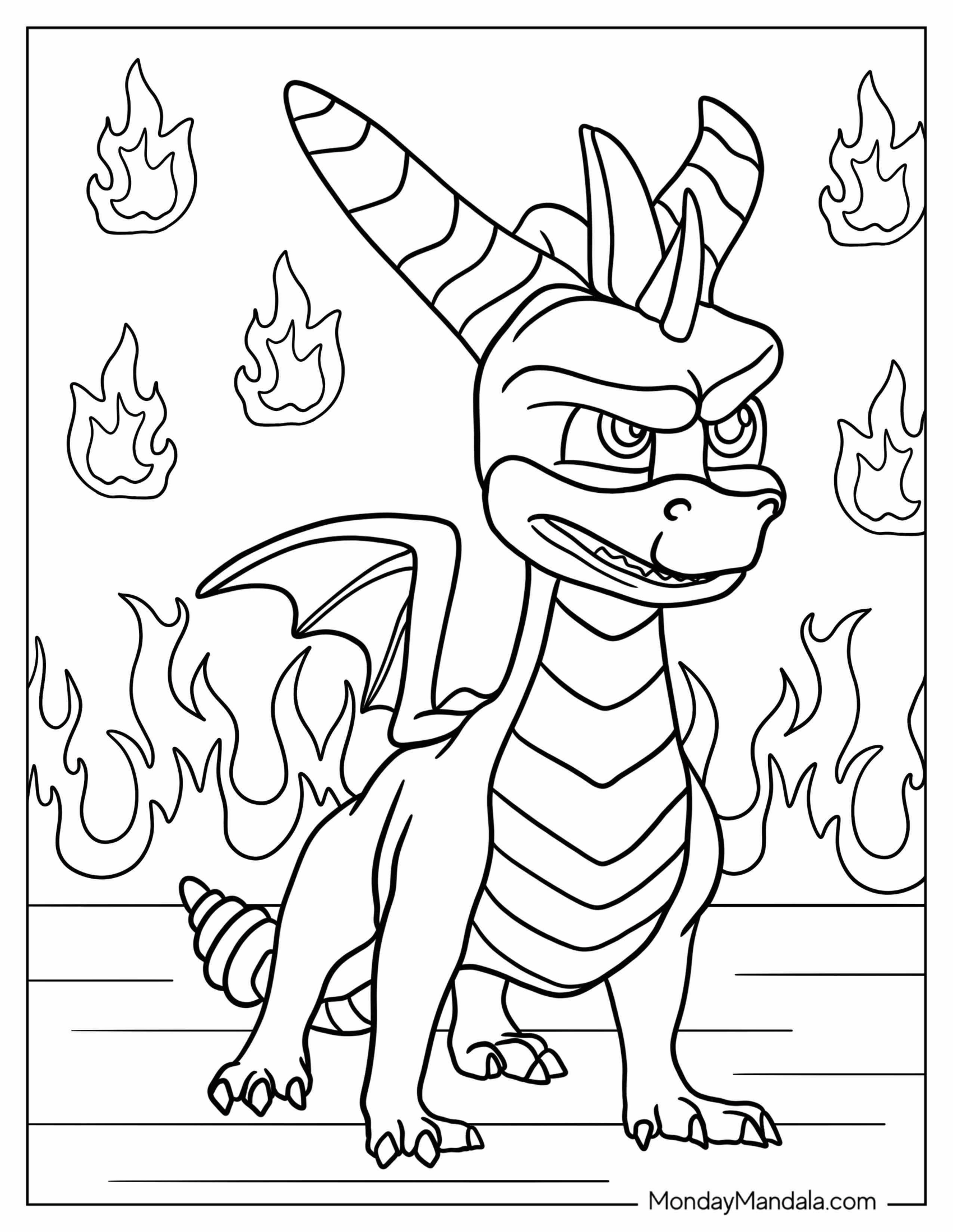 Coloring Page Of Spyro The Dragon