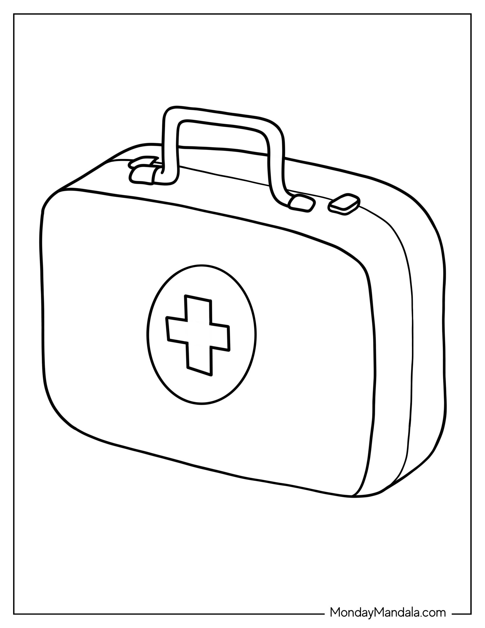 Coloring Page Of a Doctors Bag