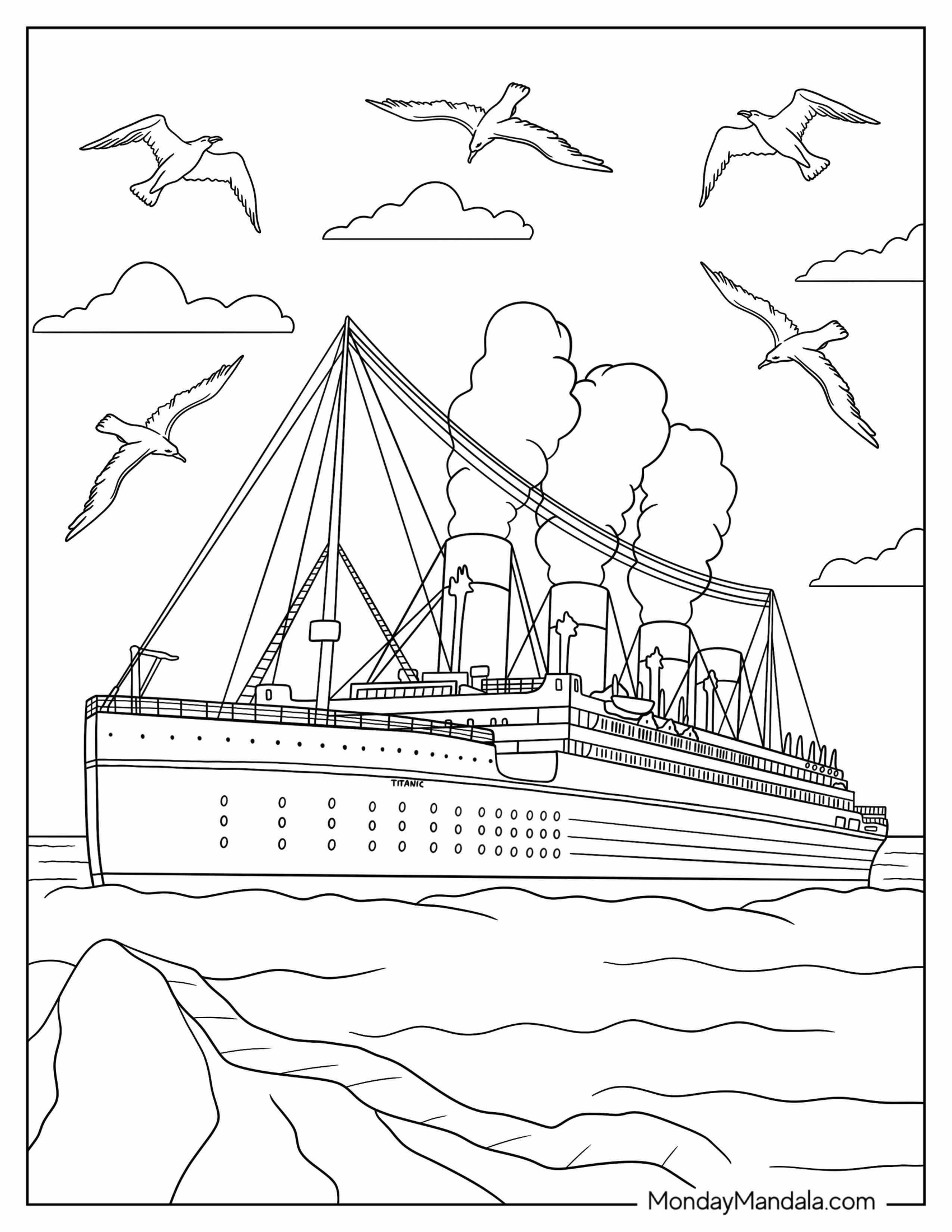 Coloring Page of Titanic_s Voyage