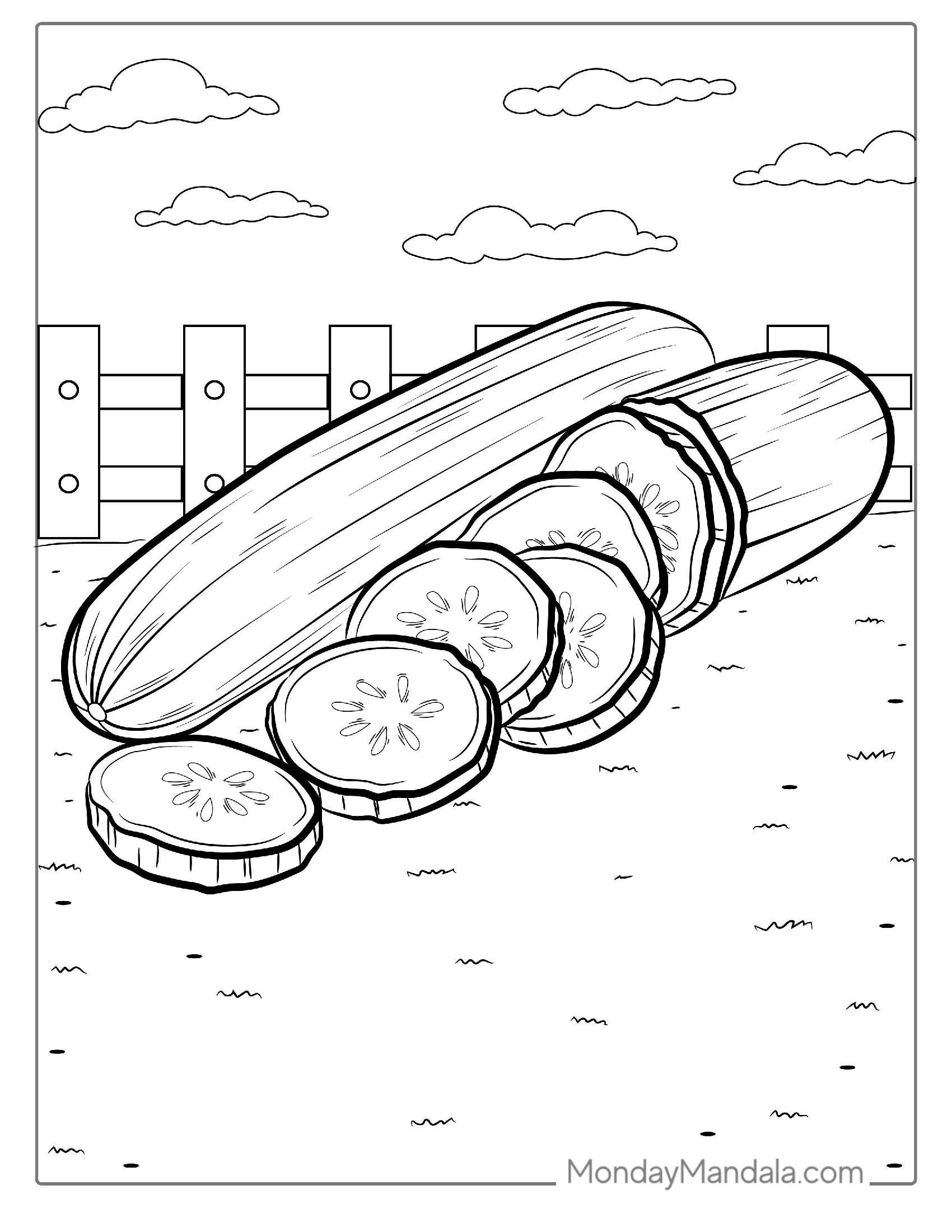 Coloring Picture Of Cucumber