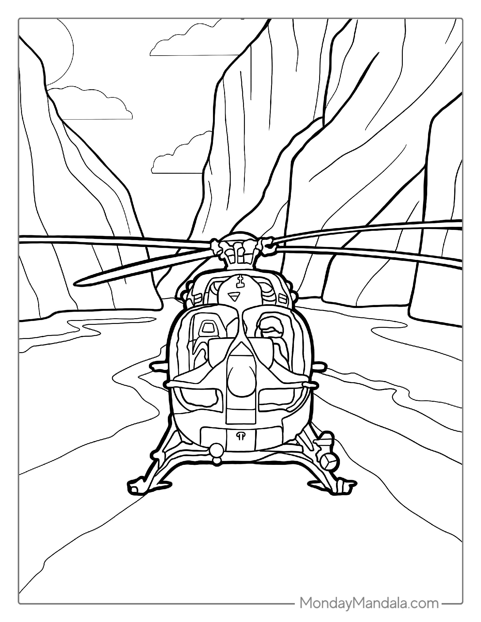 Coloring Sheet Of Bell 206 Helicopter