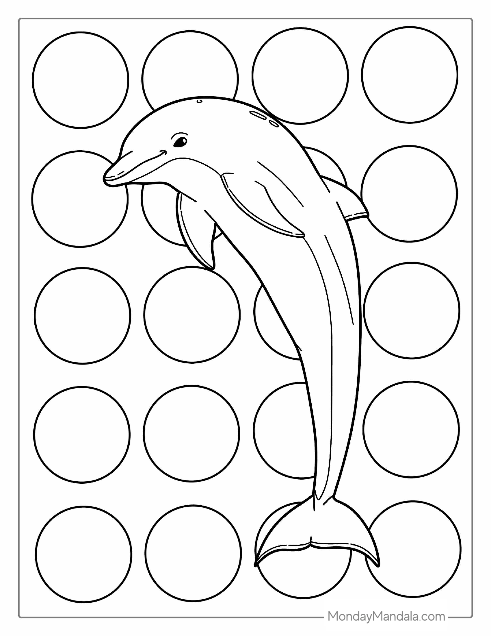 Common Bottlenose Dolphin Coloring Page