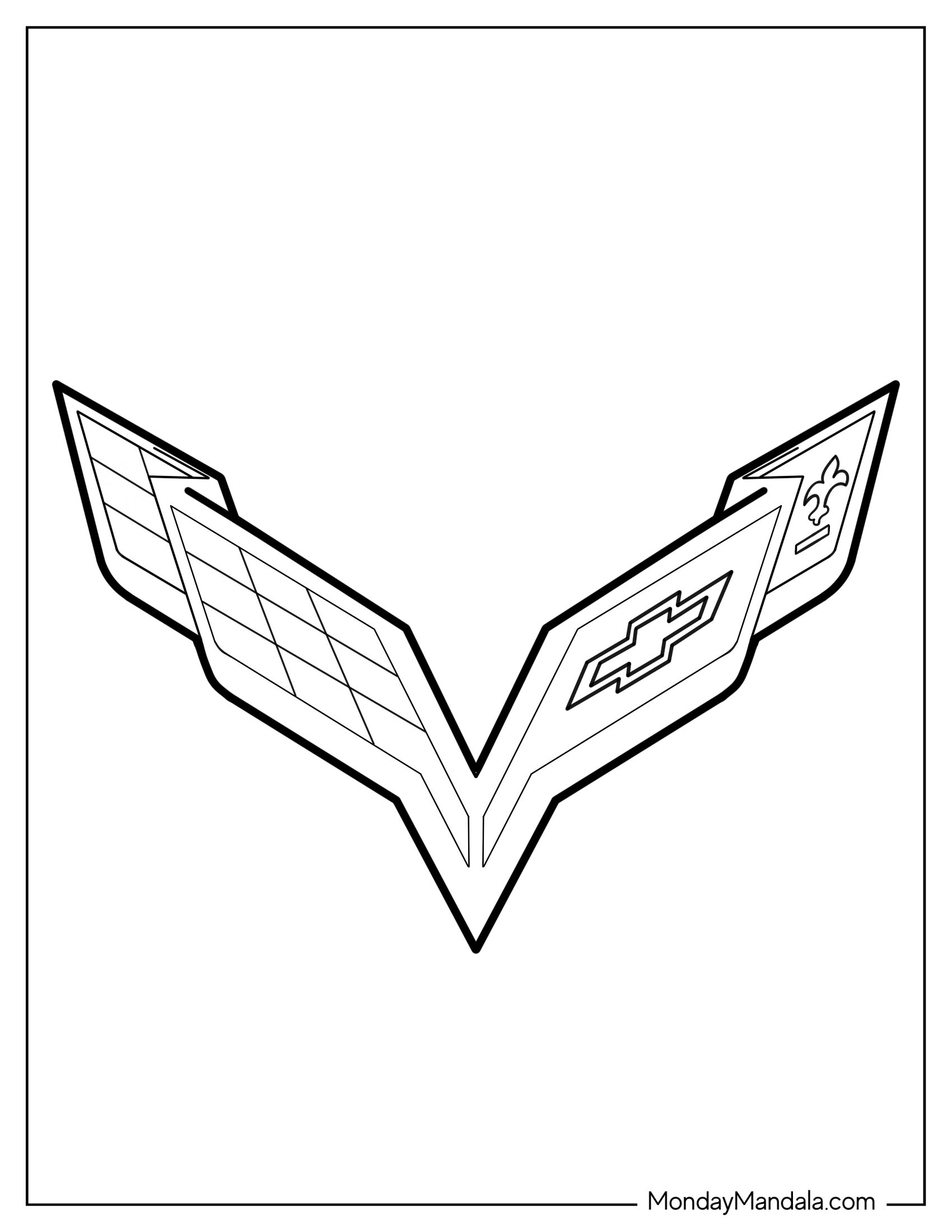 Corvette Logo Coloring Page