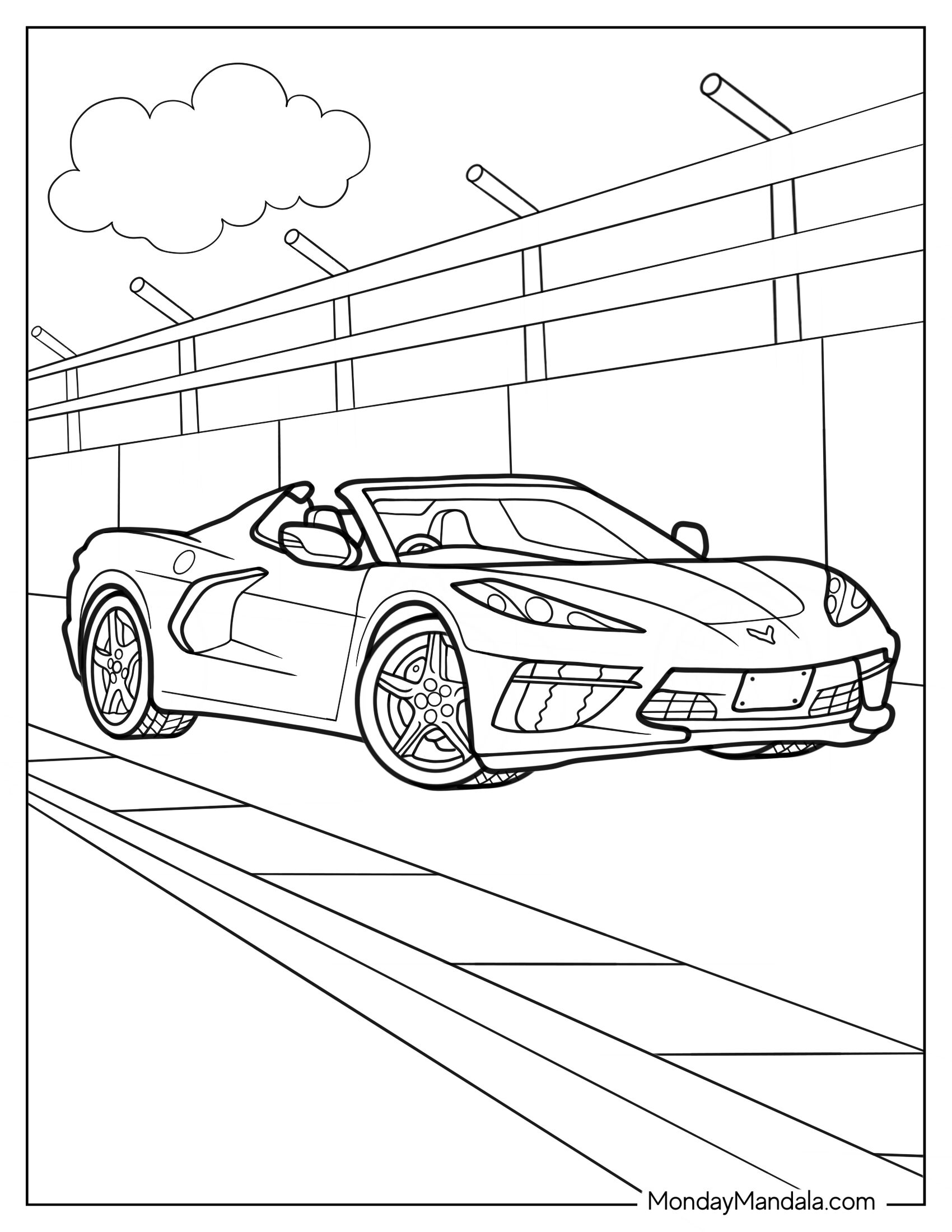 Corvette Stingray Coloring Page