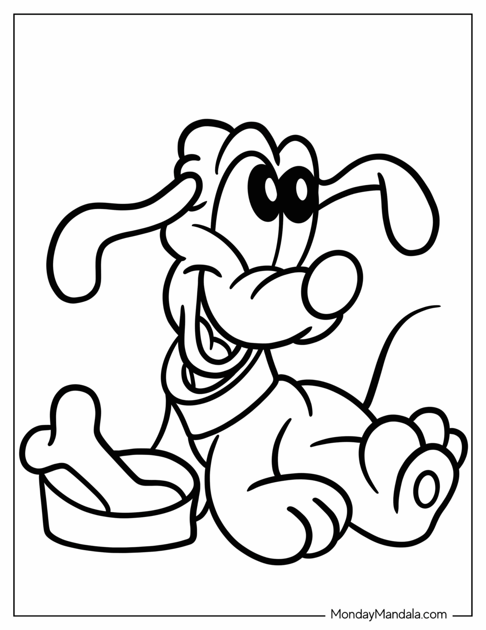 Cute Baby Pluto Coloring Page For Preschoolers