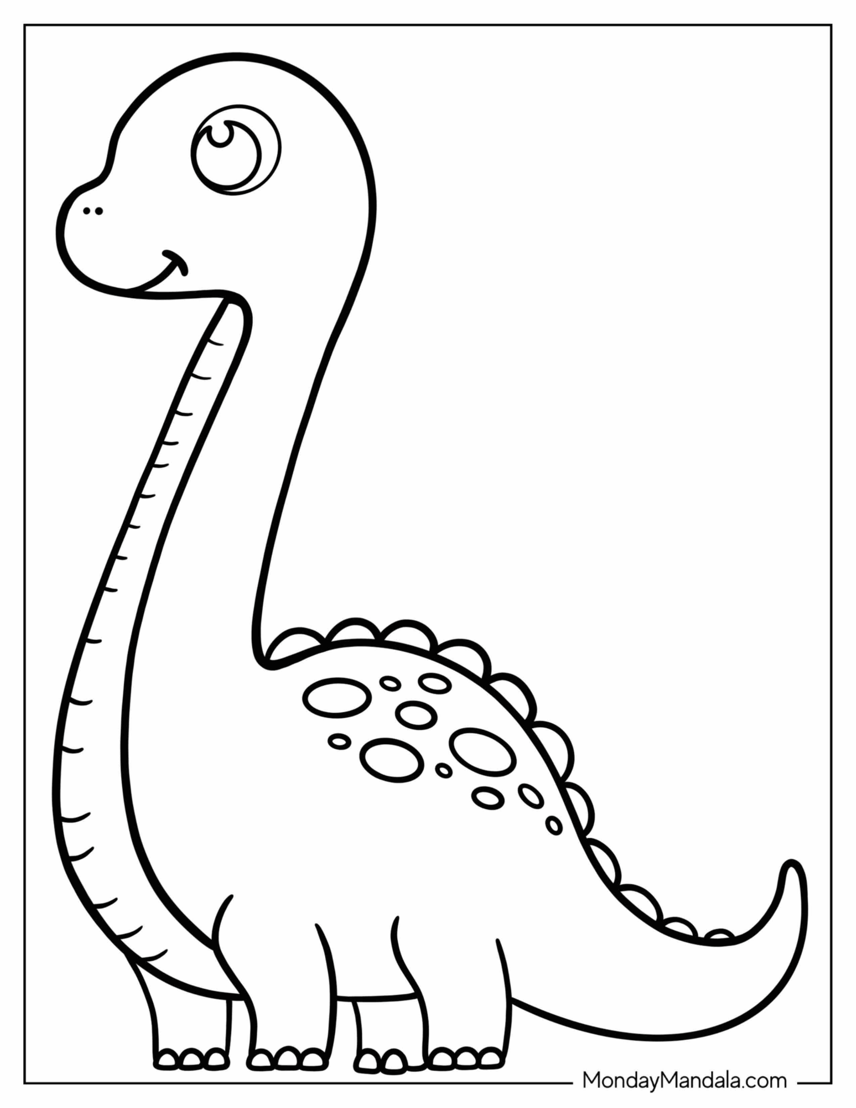 Cute Brachiosaurus Coloring Page For Preschoolers