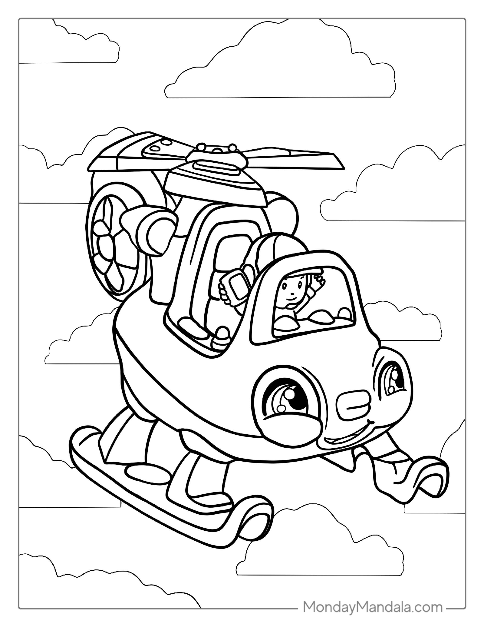 Cute Cartoon Helicopter For Kids