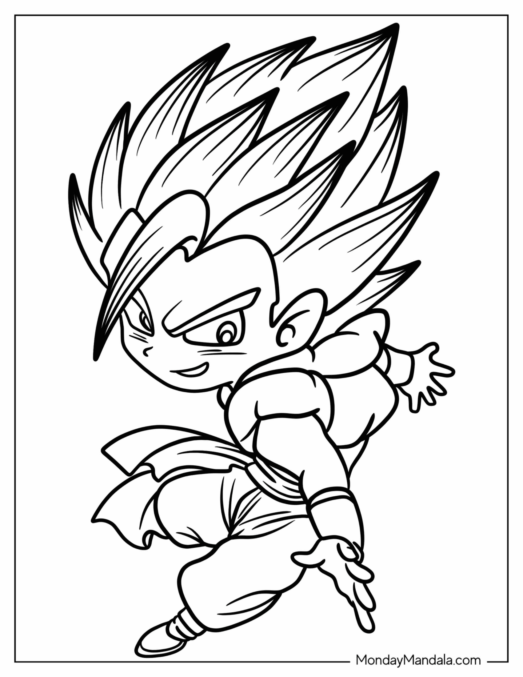 Cute Chibi Gogeta Coloring Page For Kids