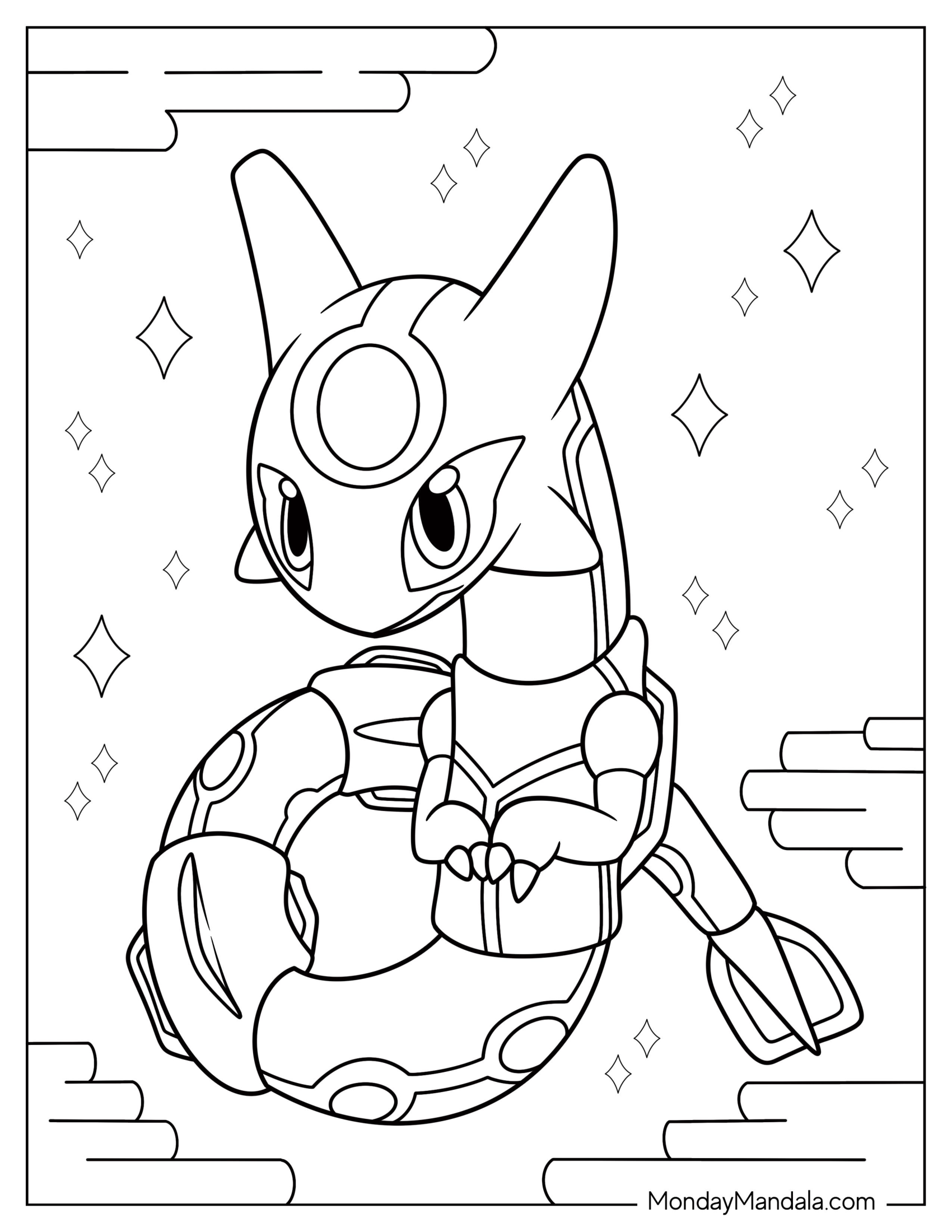 Cute Rayquaza Coloring Page For Preschoolers