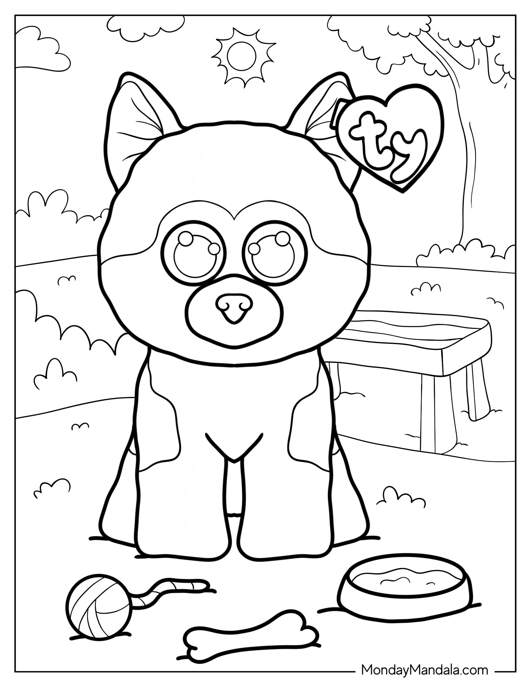 Cute Spirit Beanie Boo Coloring Page For Kids