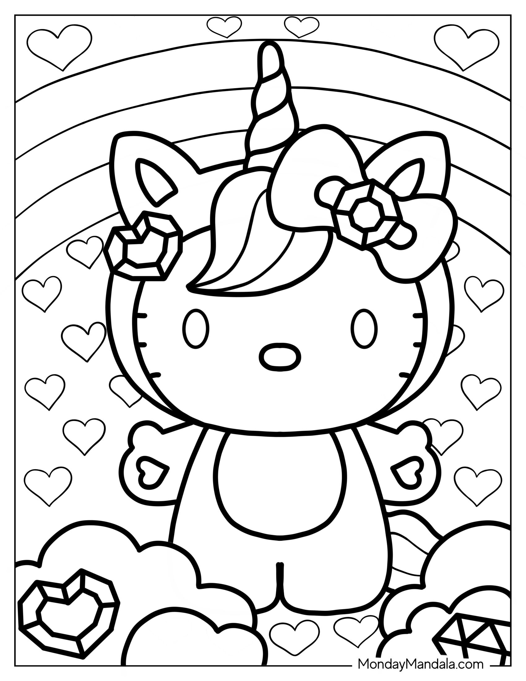 Cute Unicorn Hello Kitty For Preschoolers