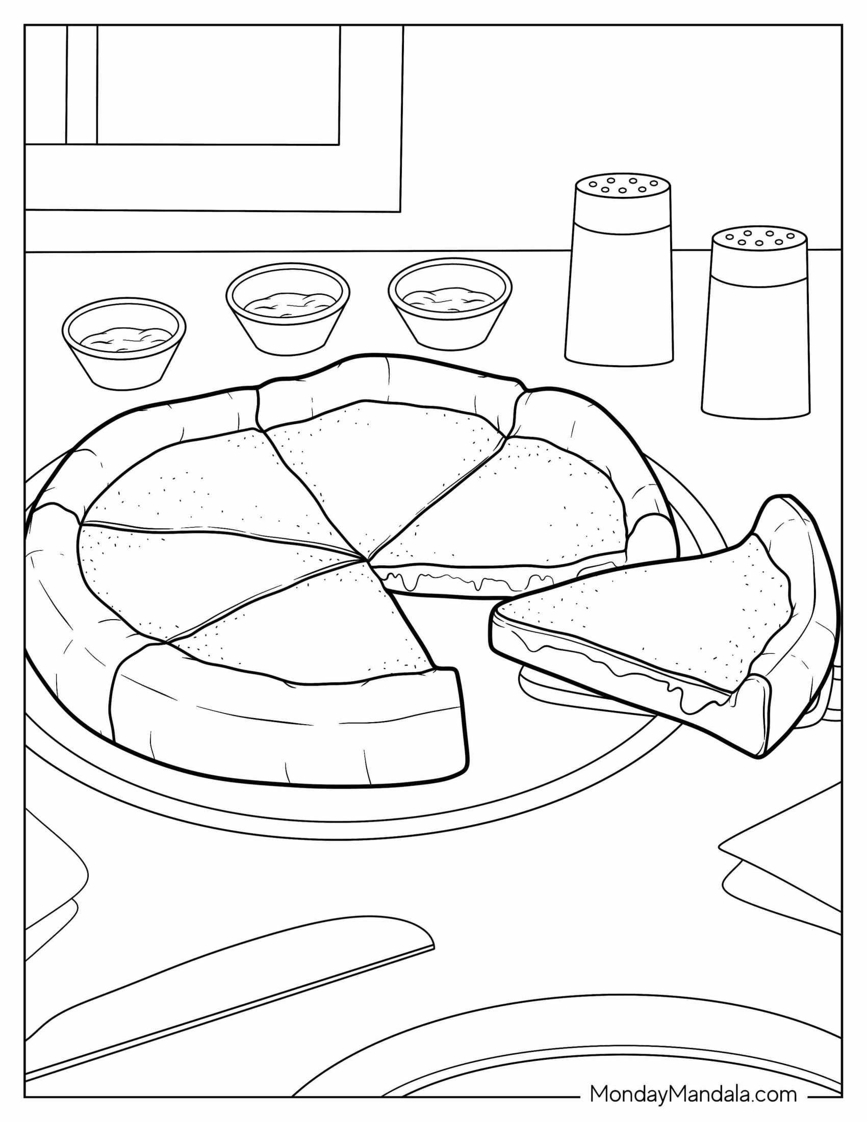 Deep Pan American Pizza Coloring Page