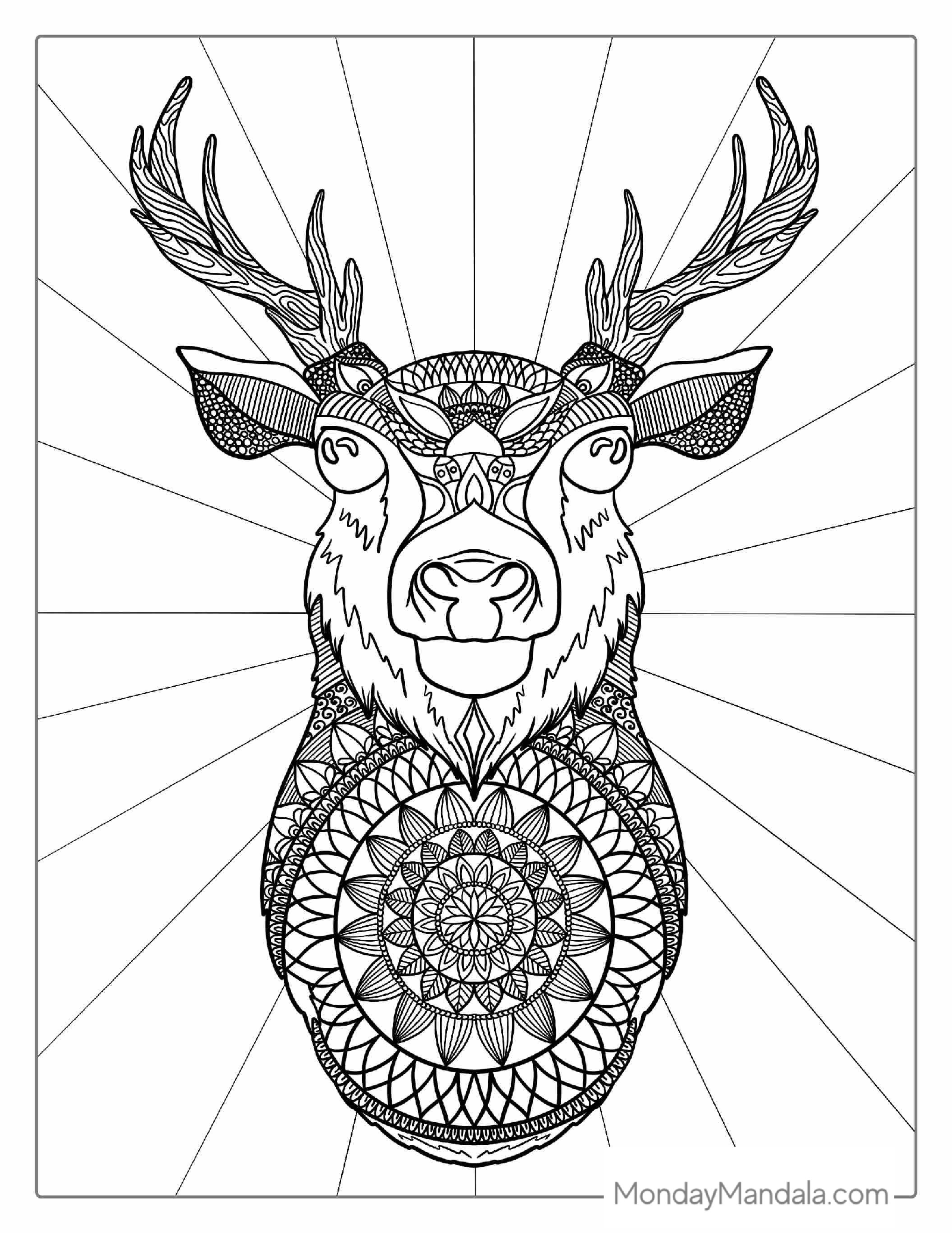 Deer Mandala Coloring Page