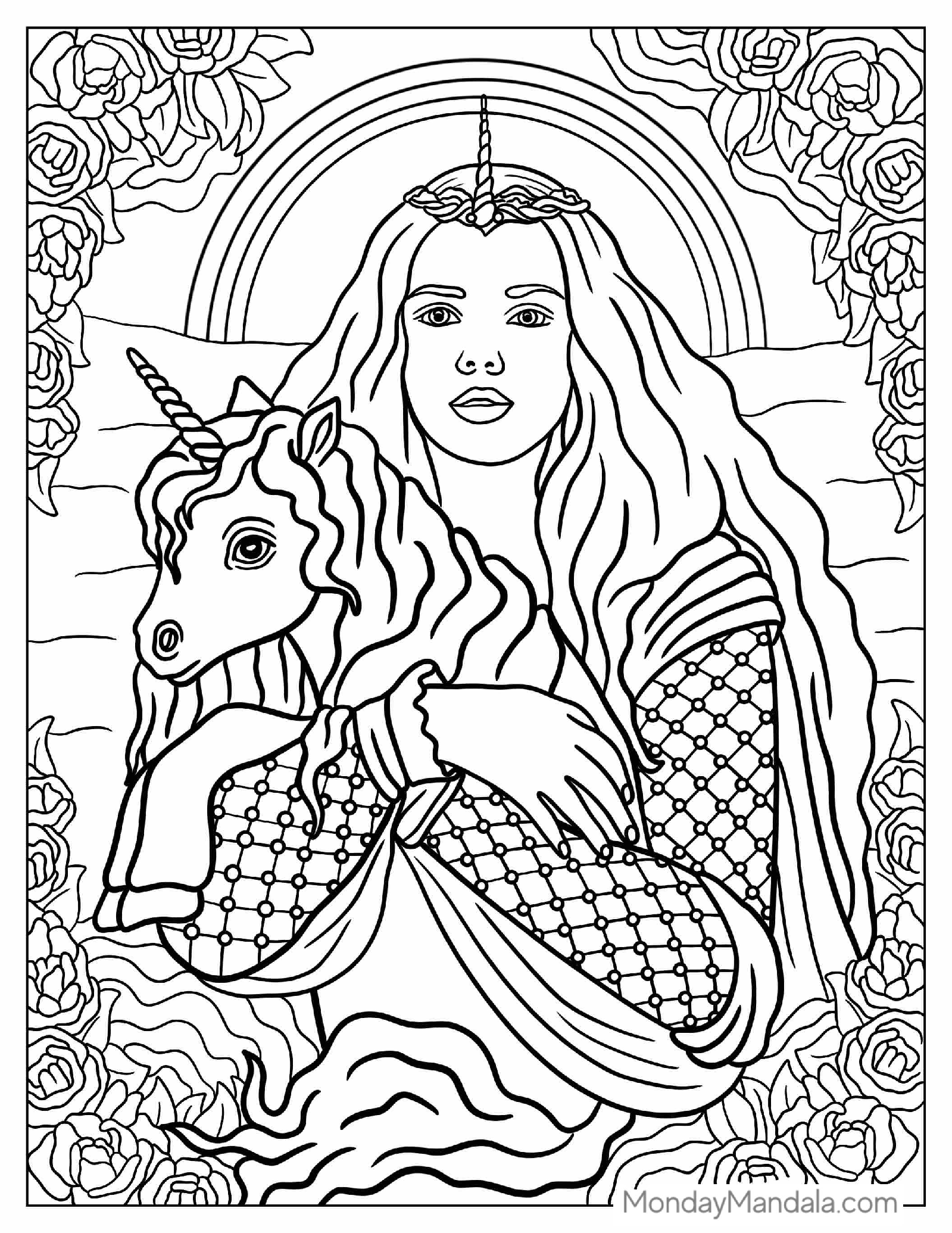 Detailed Mythical Fairy Holding a Baby Unicorn