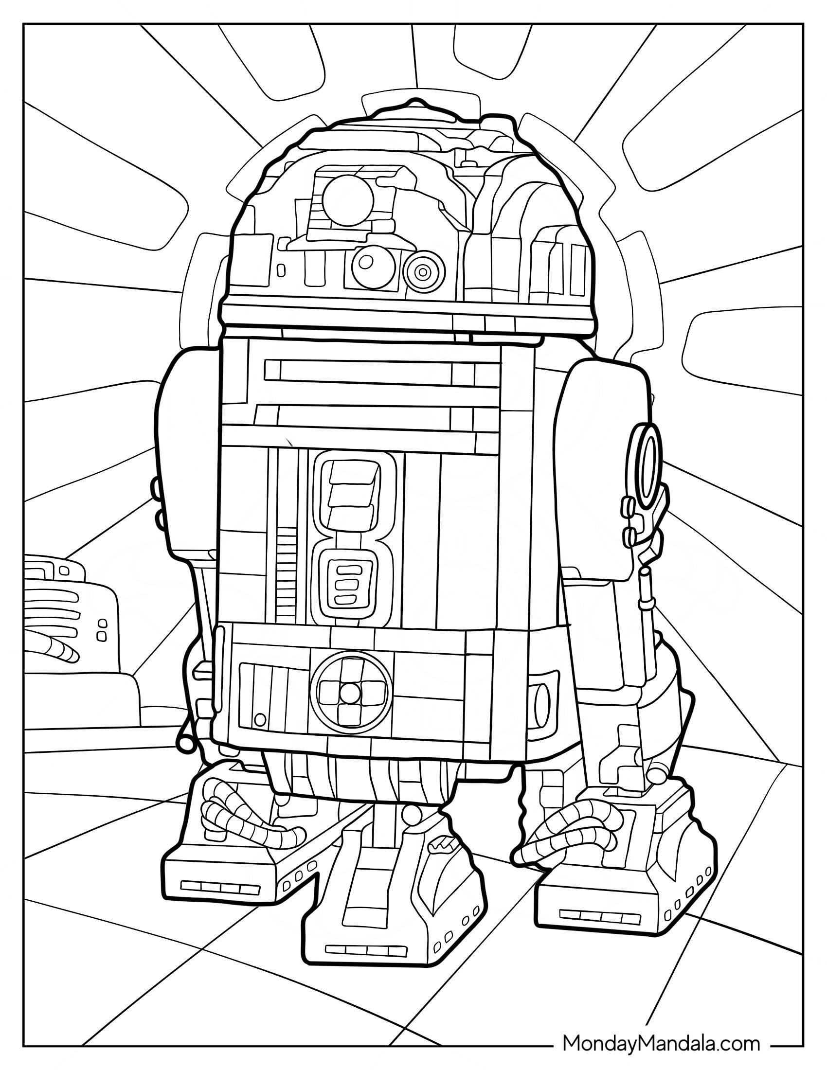 Detailed R2 D2 Lego Star Wars Coloring Page