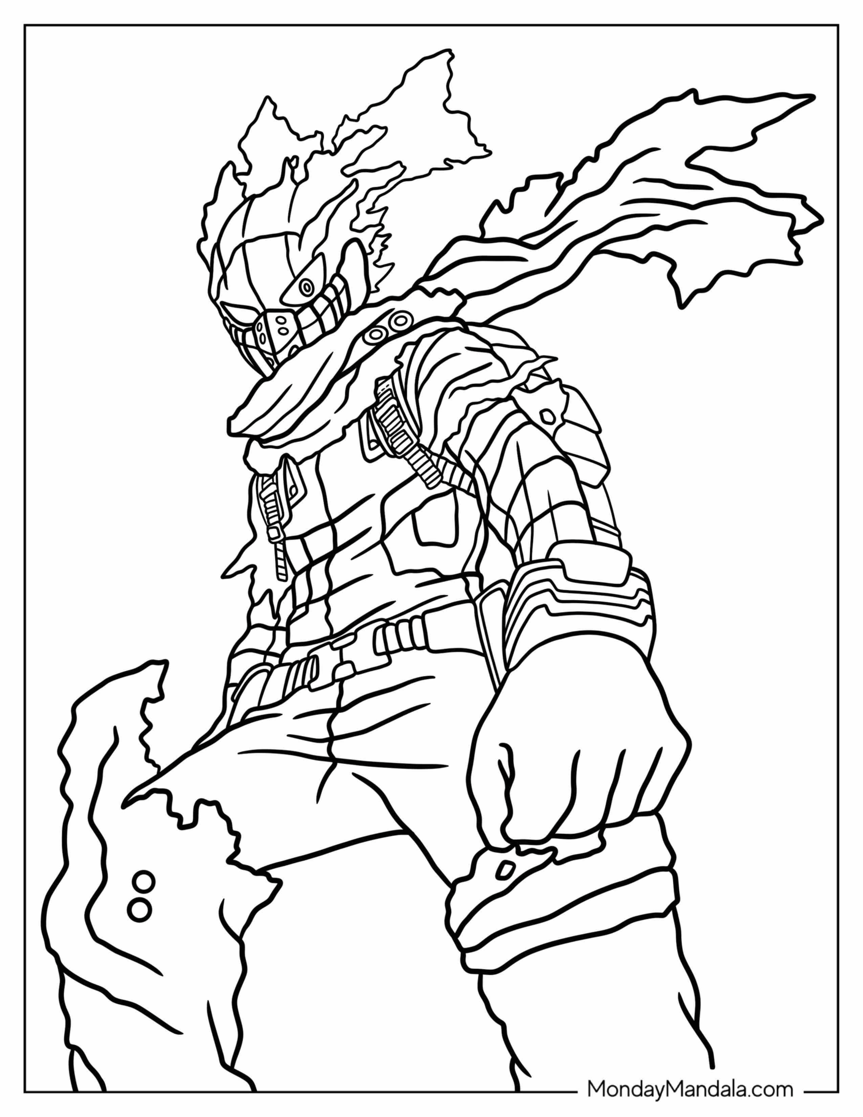 Detailed Villain Deku Coloring Page