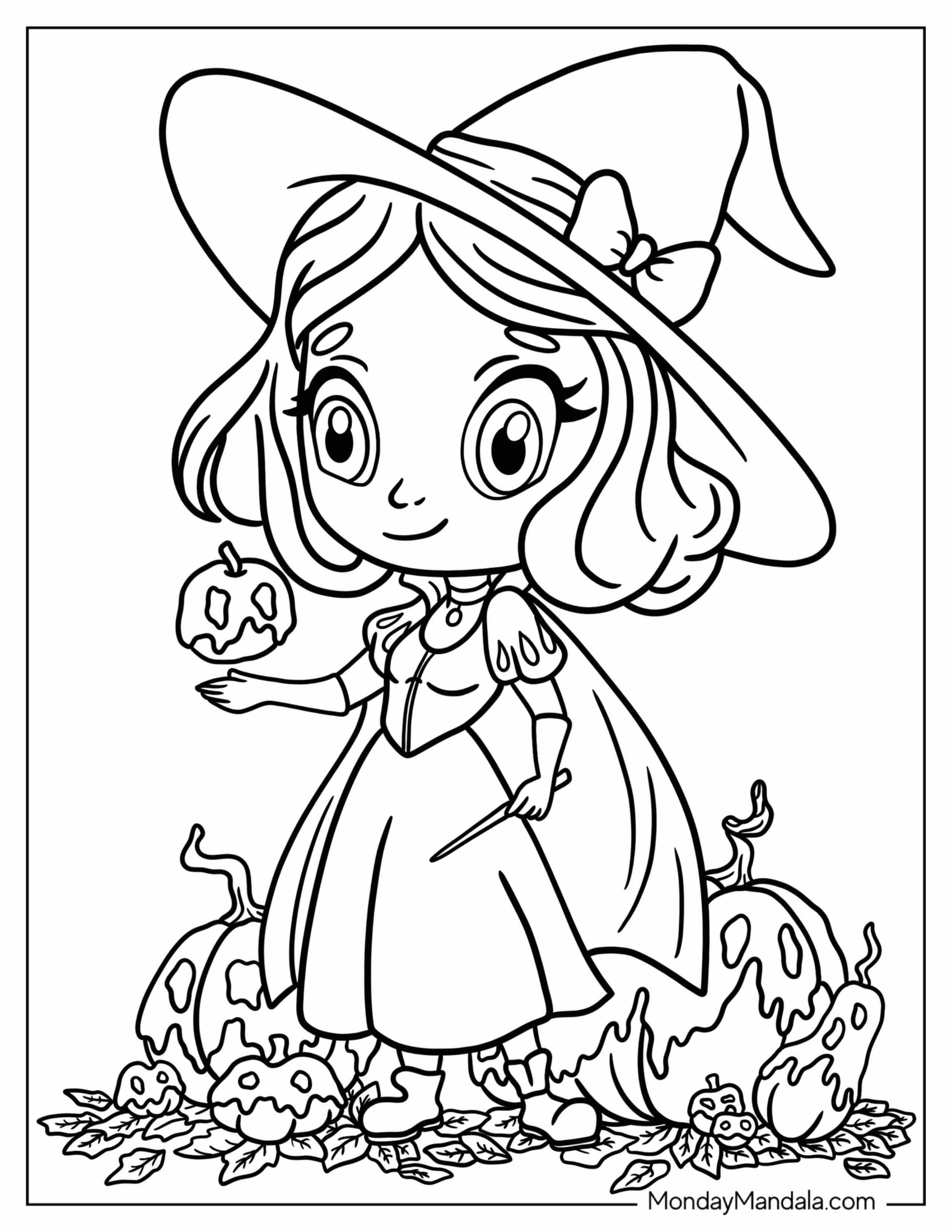 Disney Halloween Coloring Page Of Witch Snow White Disney