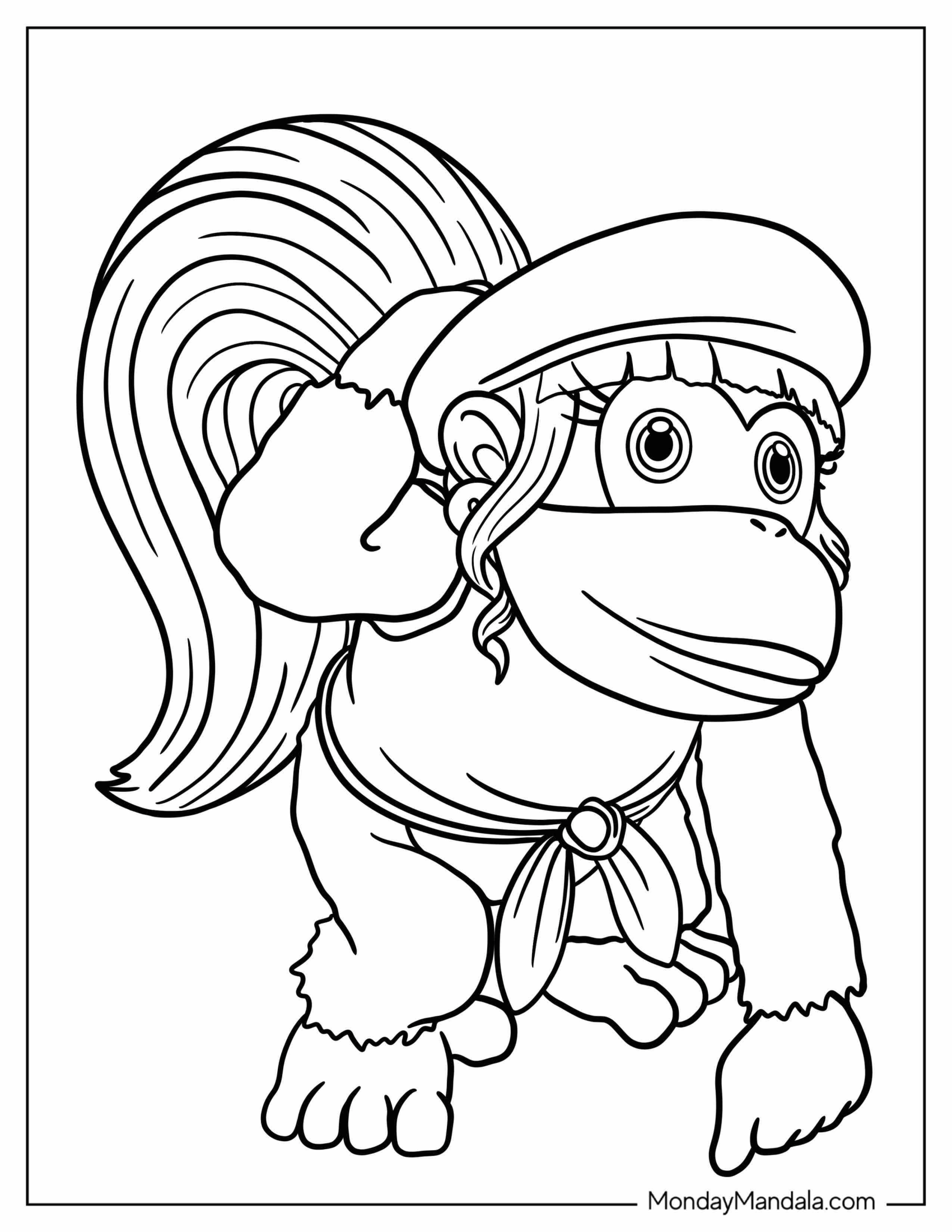 Dixie Kong Coloring Sheet For Kids