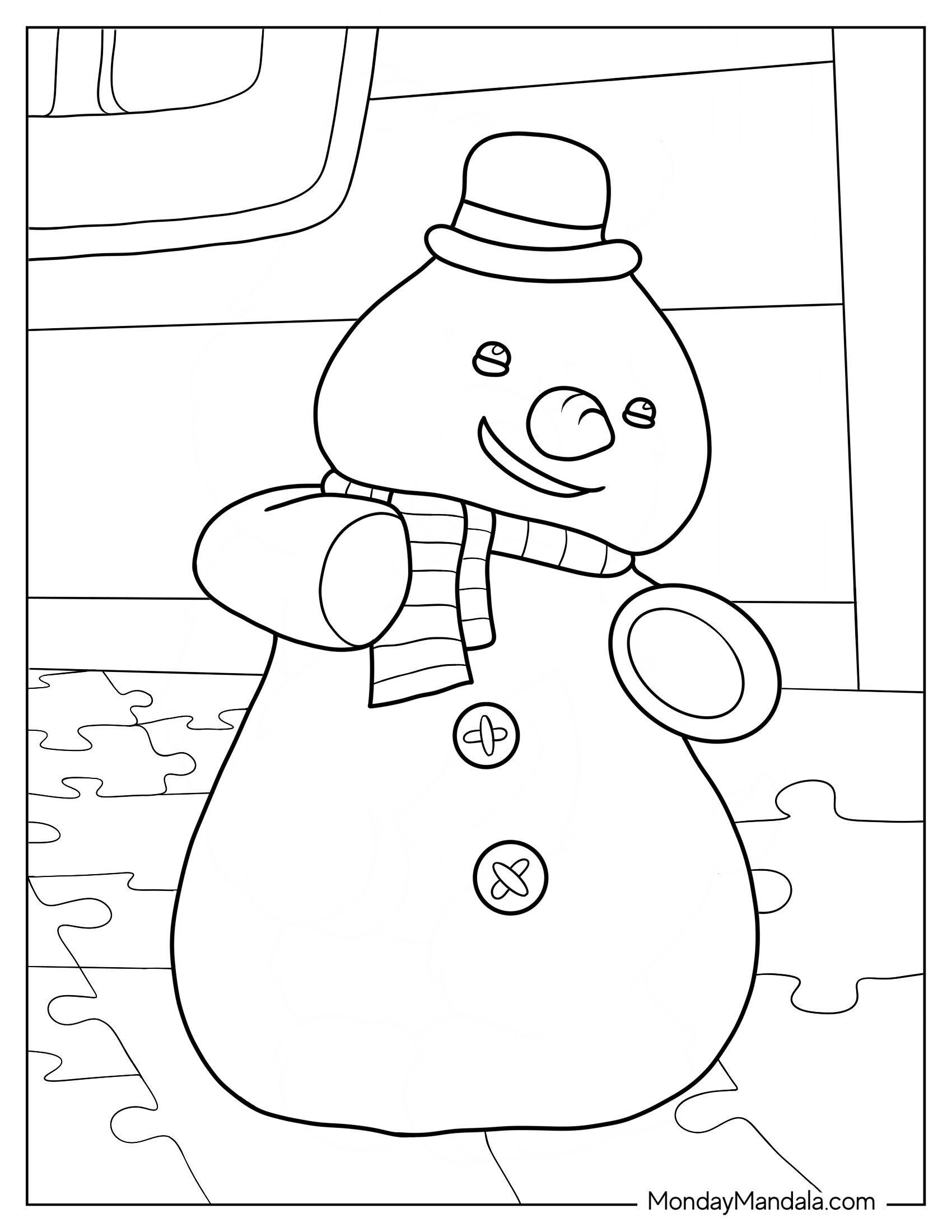 Doc McStuffins Coloring Page Of Smiling Chilly The Snowman