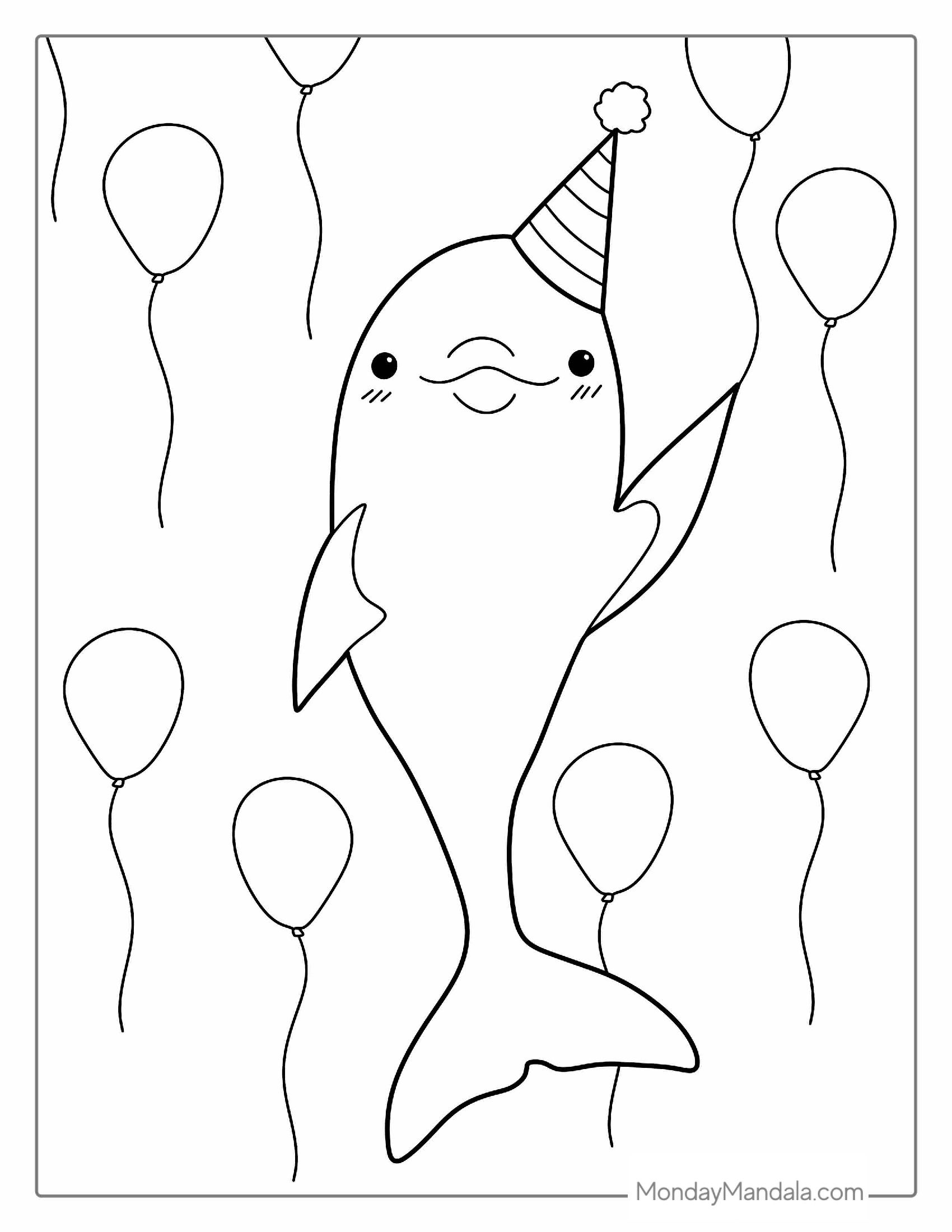 Dolphin Wearing Party Hard With Balloons