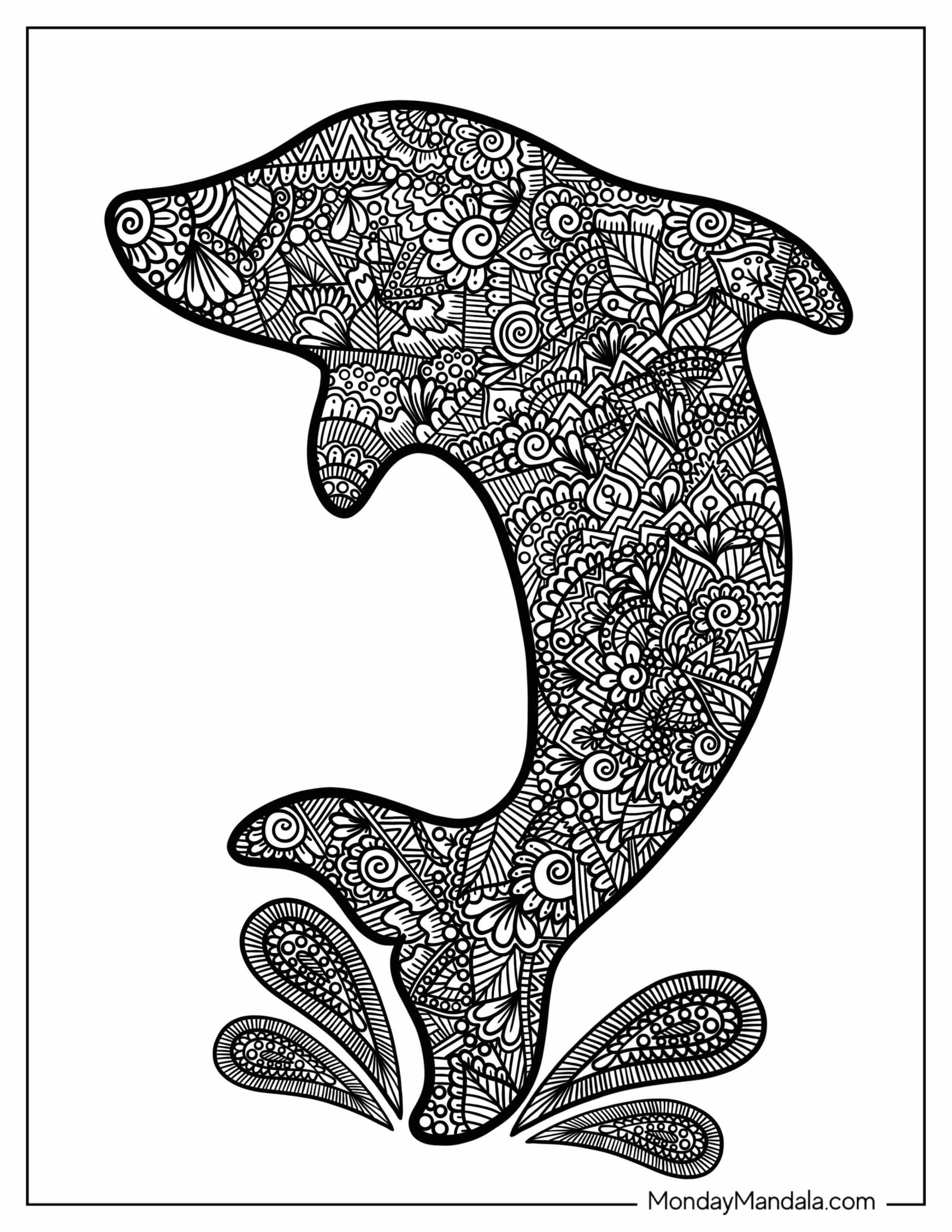 Dolphin Zentangle