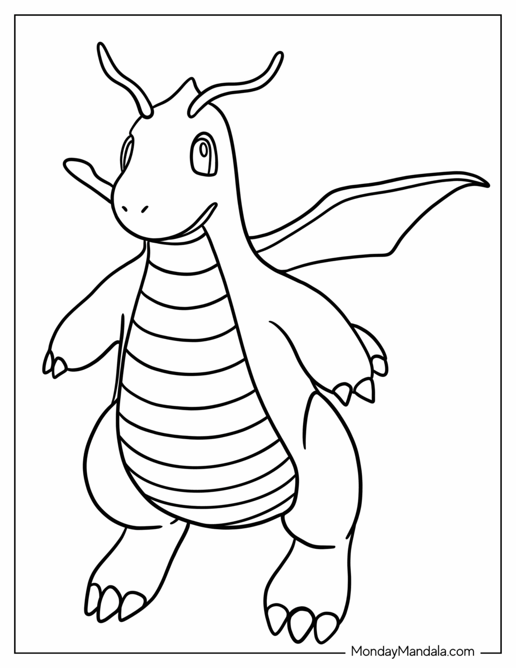 Dragonite Pokemon To Color