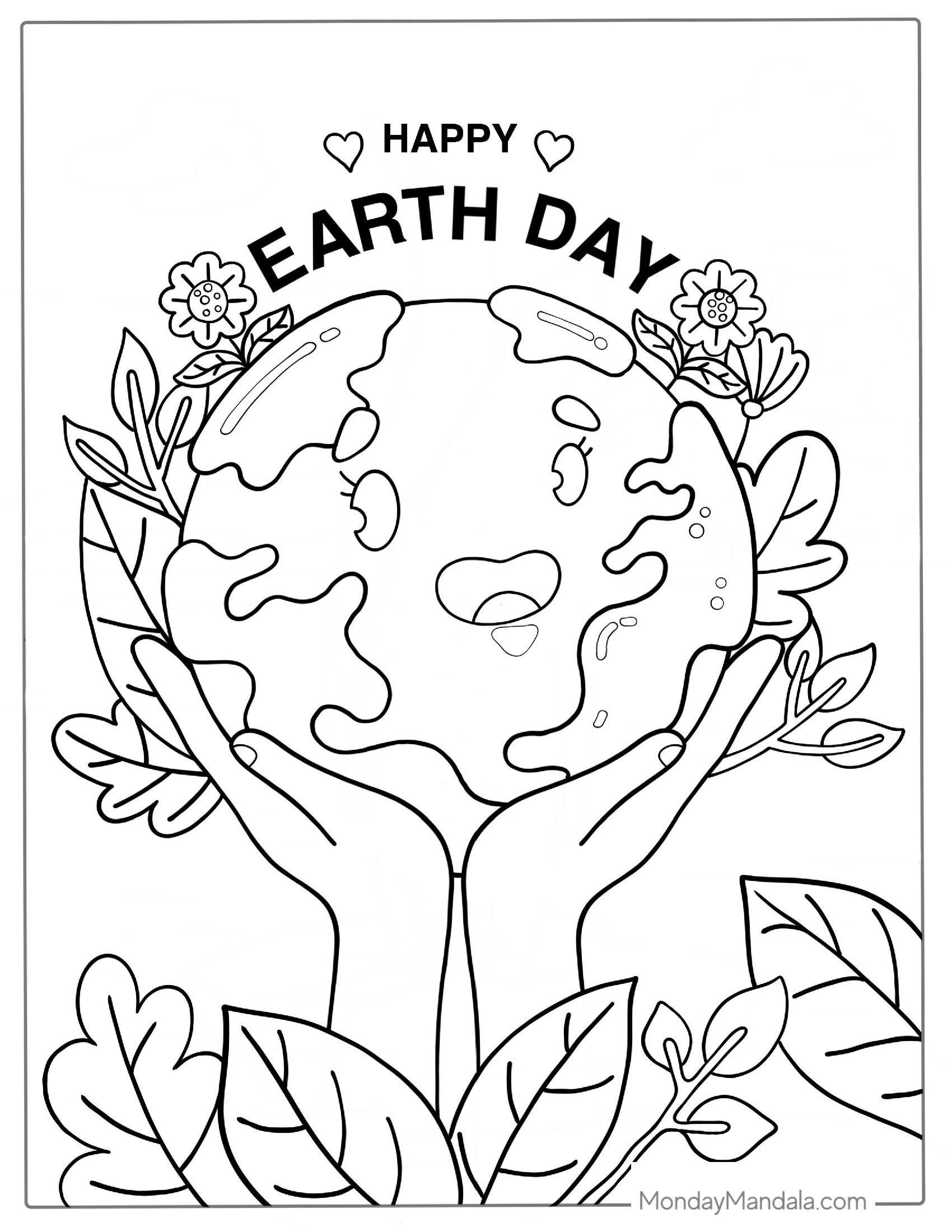 Earth Day Coloring Sheet For Kids