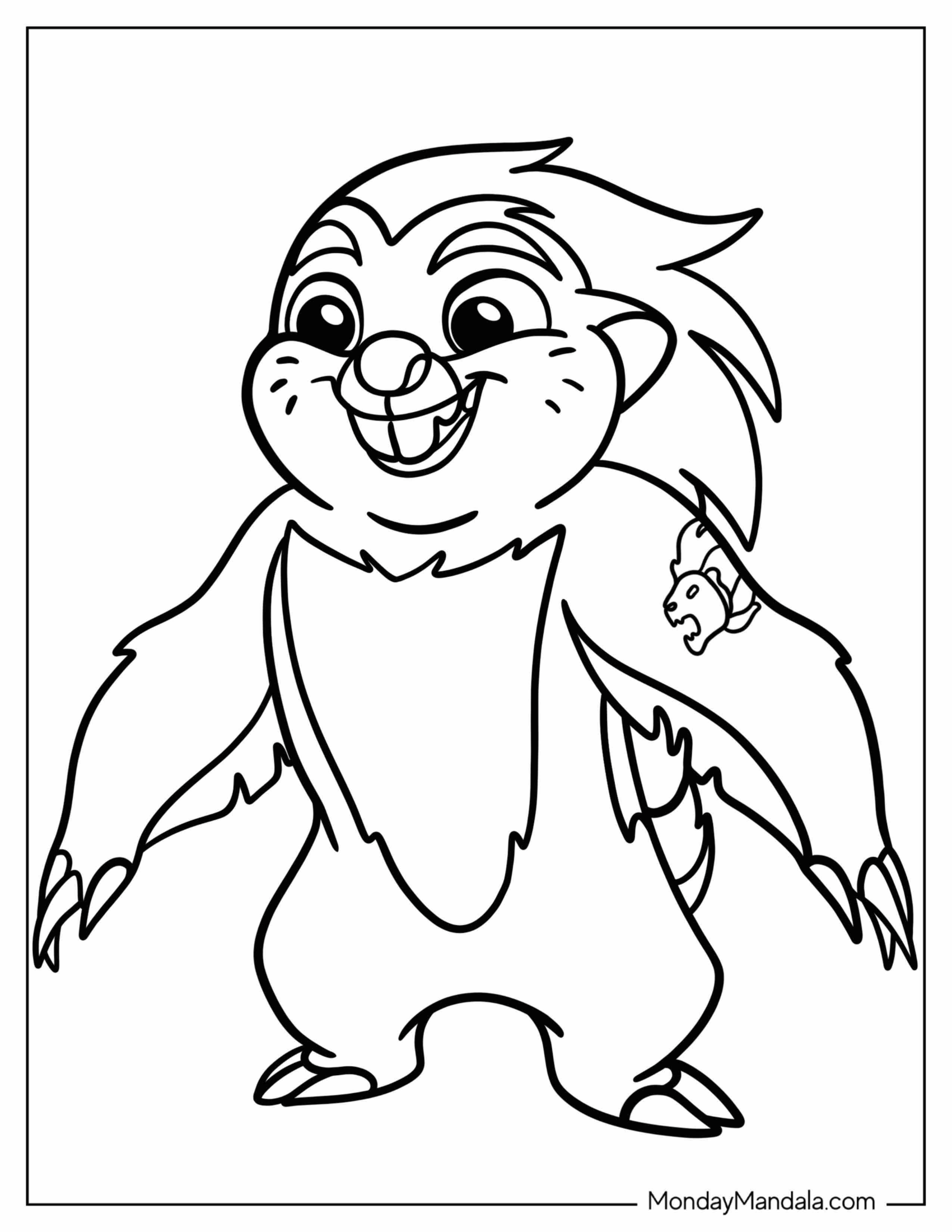 Easy Bunga Honey Badger Coloring Page For Kids