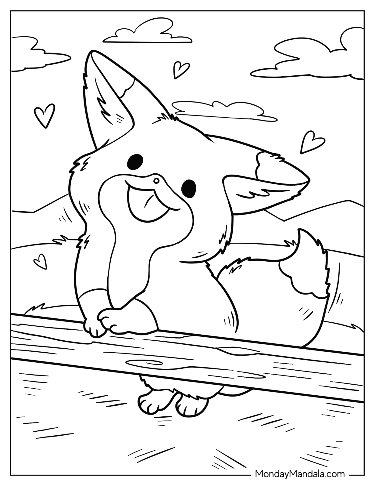 Easy Fox Coloring Page For Preschoolers