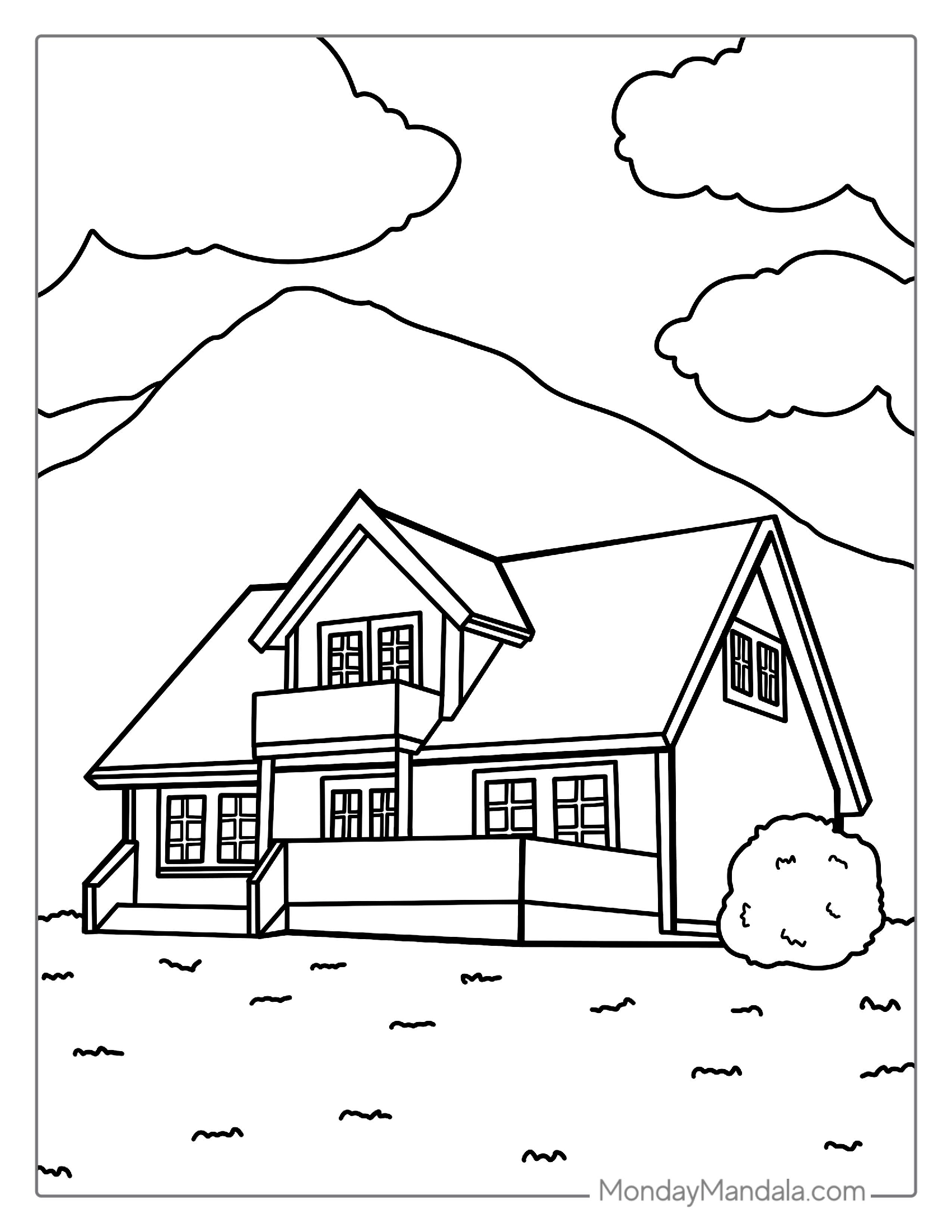 Easy House To Color In