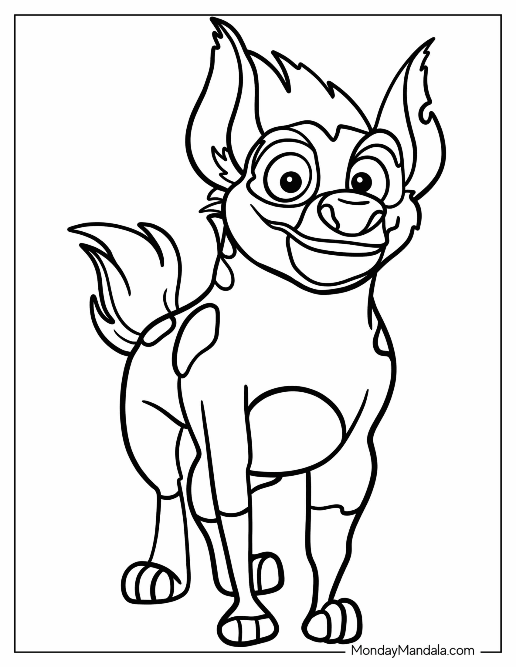 Easy Janja Hyena Coloring Sheet