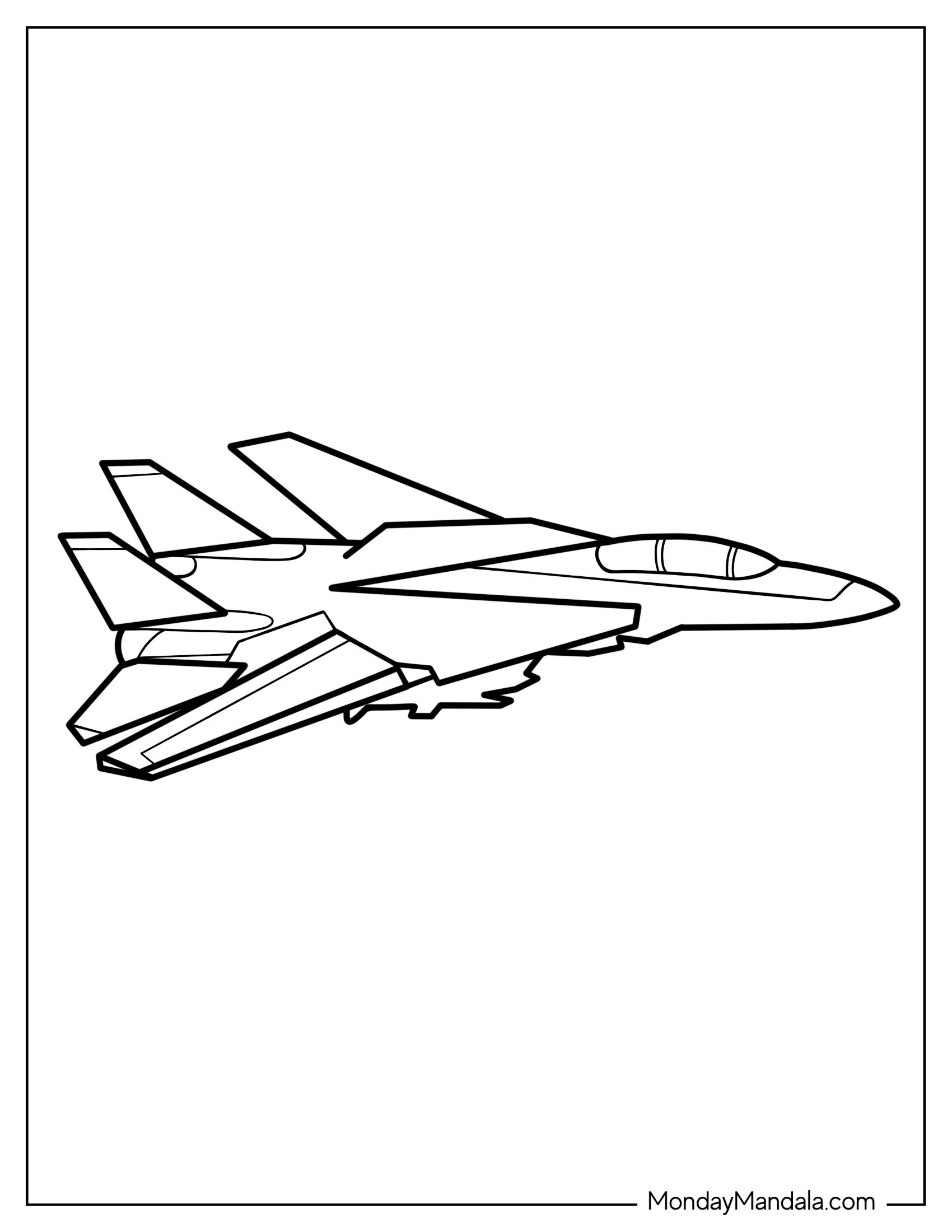 Easy Jet Outline for Preschoolers