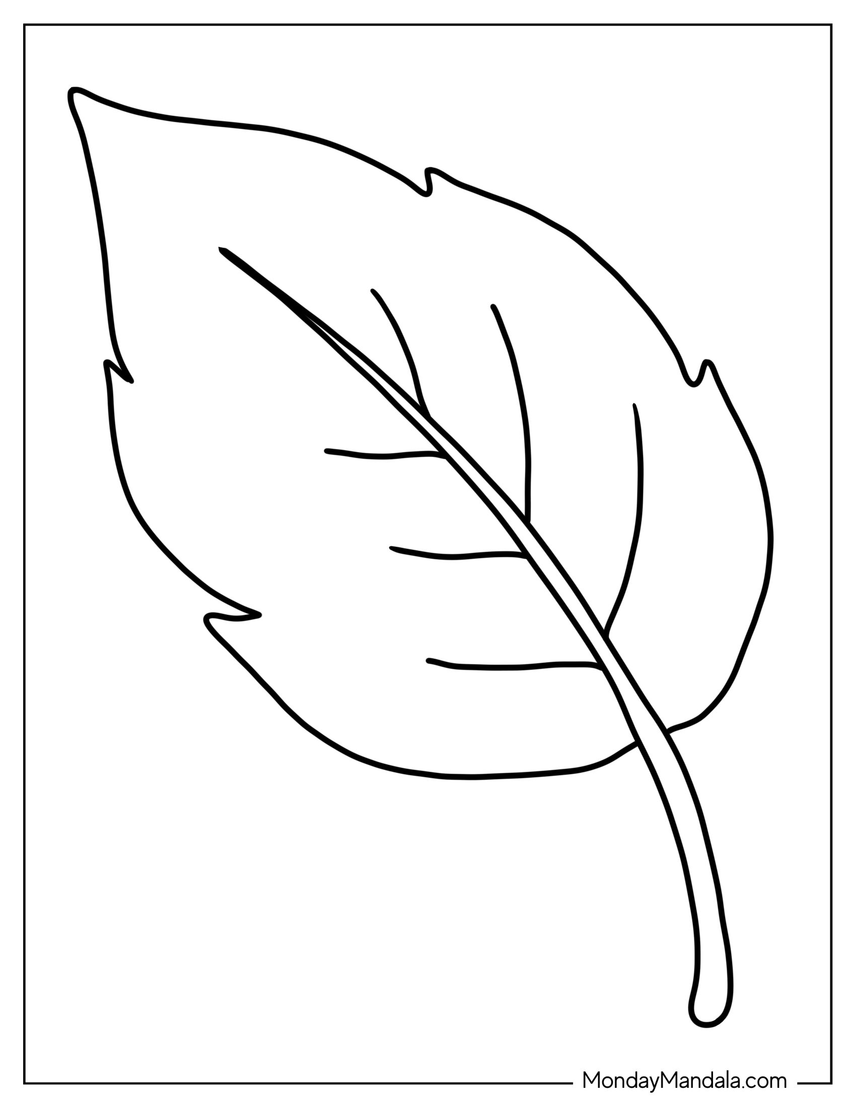 Easy Leaf Coloring Page For Preschoolers