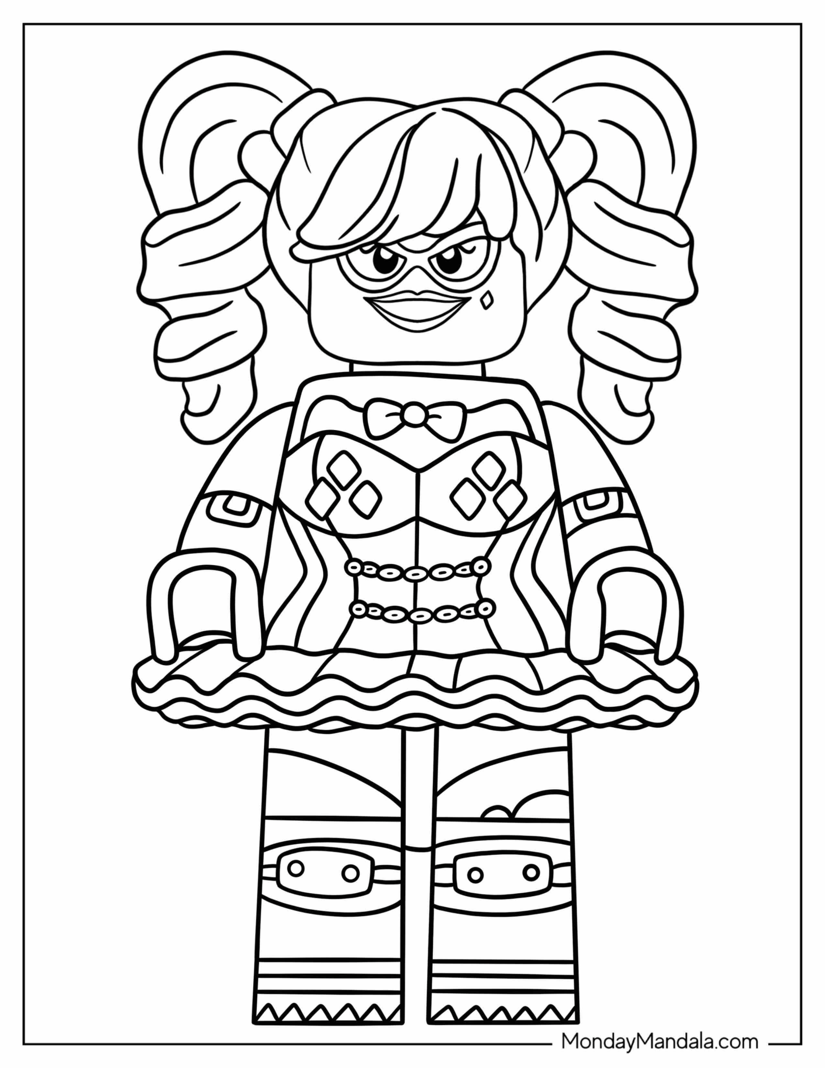 Easy Lego Harley Quinn Coloring In