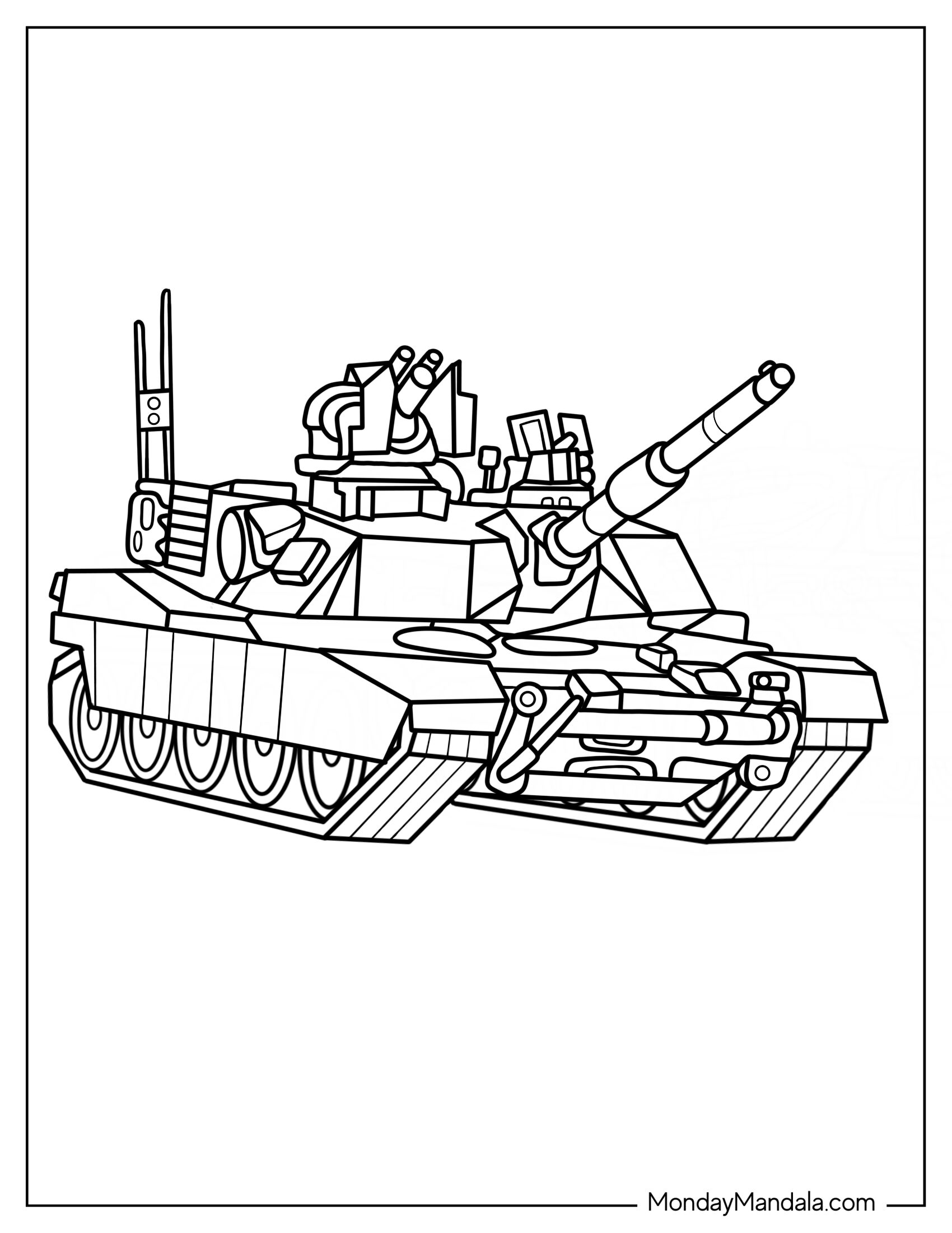 Easy M1A2 SEP U.S. Tank Coloring Sheet