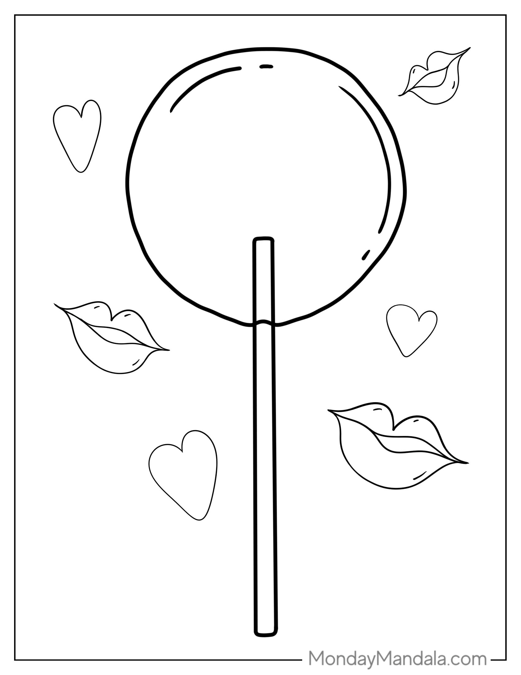 Easy Outline Of a Lollipop For Preshoolers