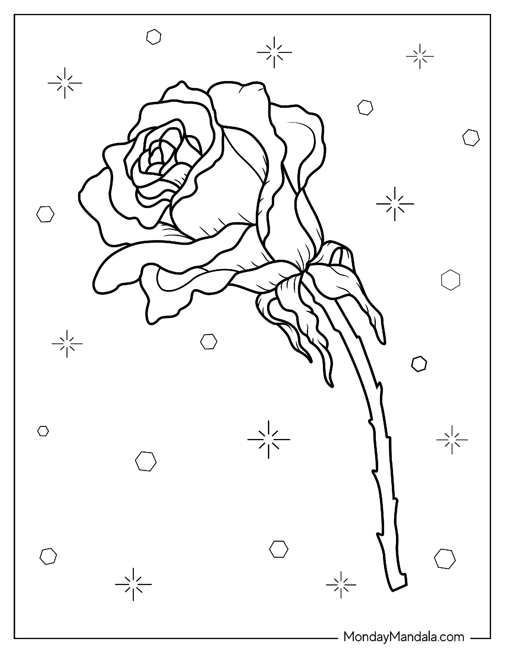 Easy Outline Of a Rose