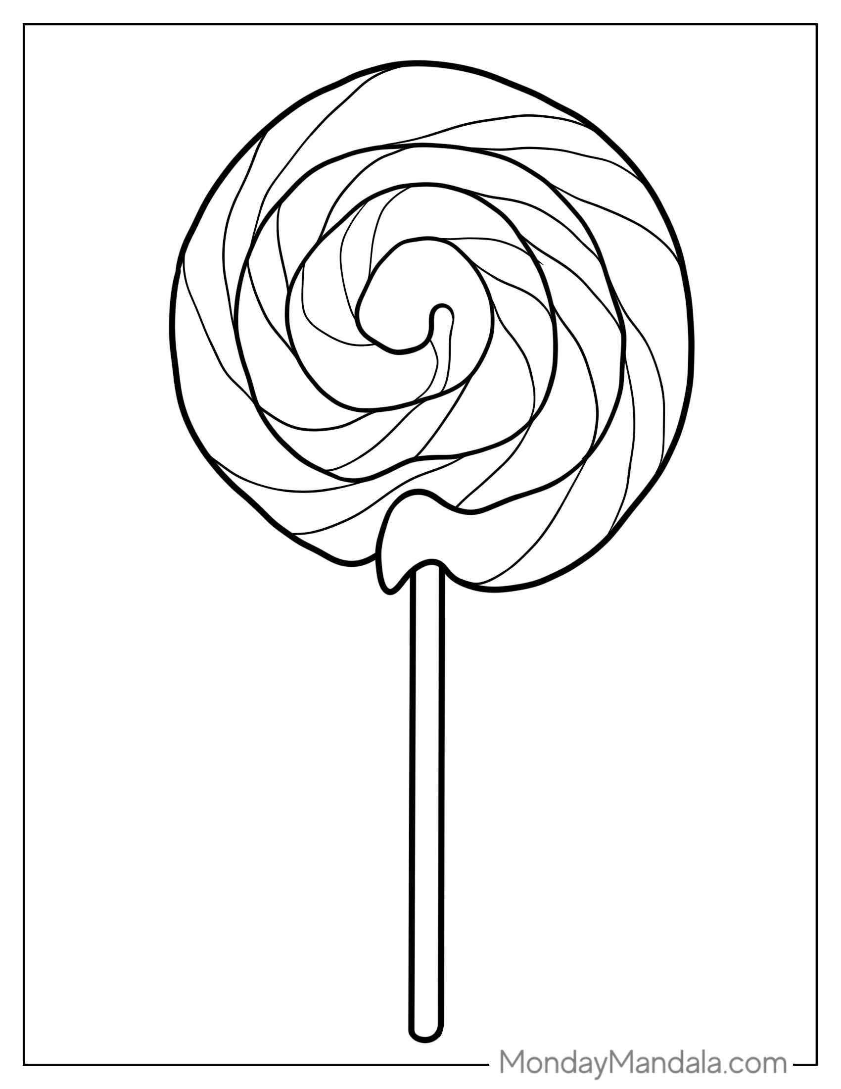 Easy Swirled Lollipop To Color For Kids