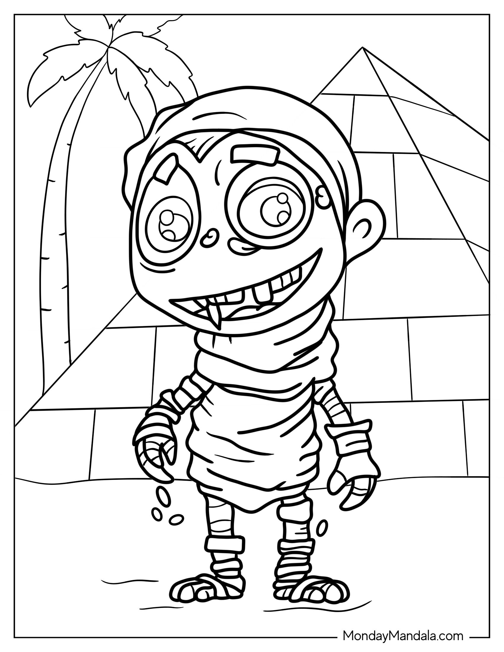 Egyptian Mummy Monster To Color