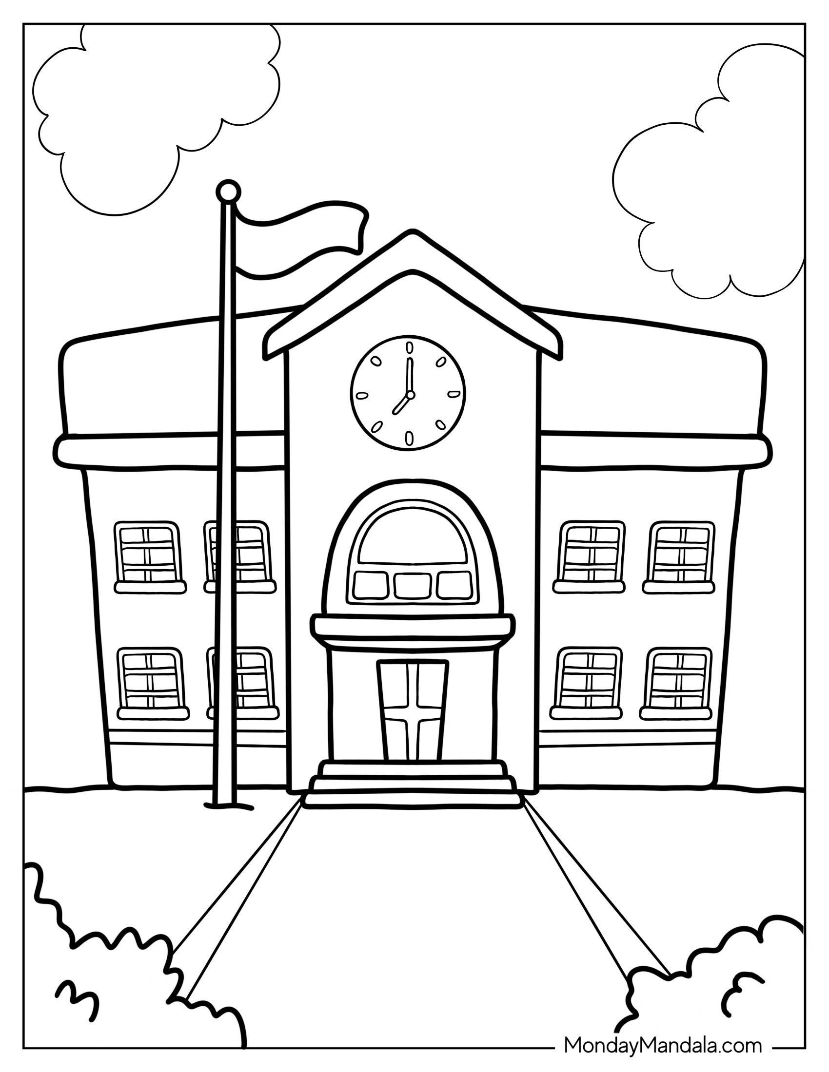 Elementary School Coloring Page