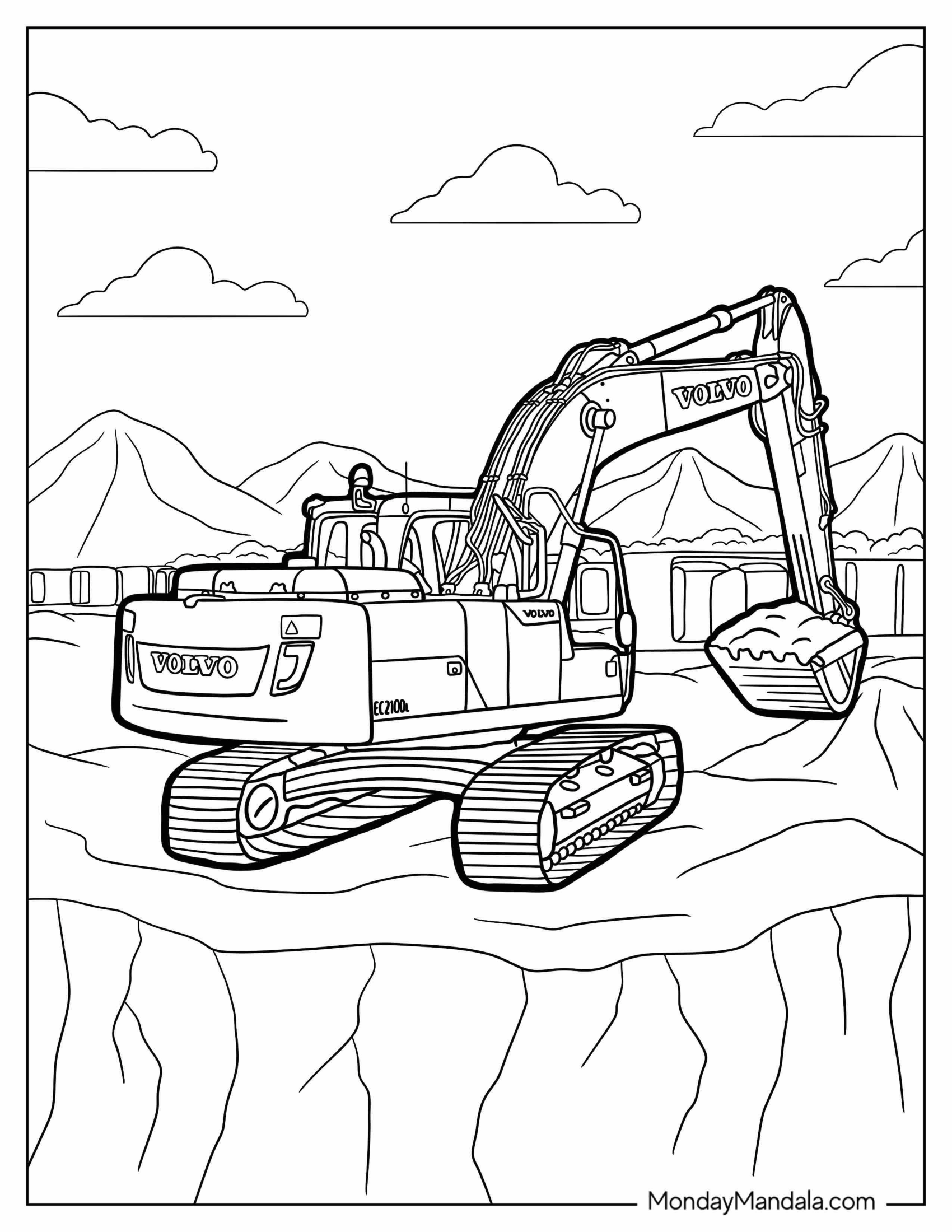 Excavator Working On Construction Site