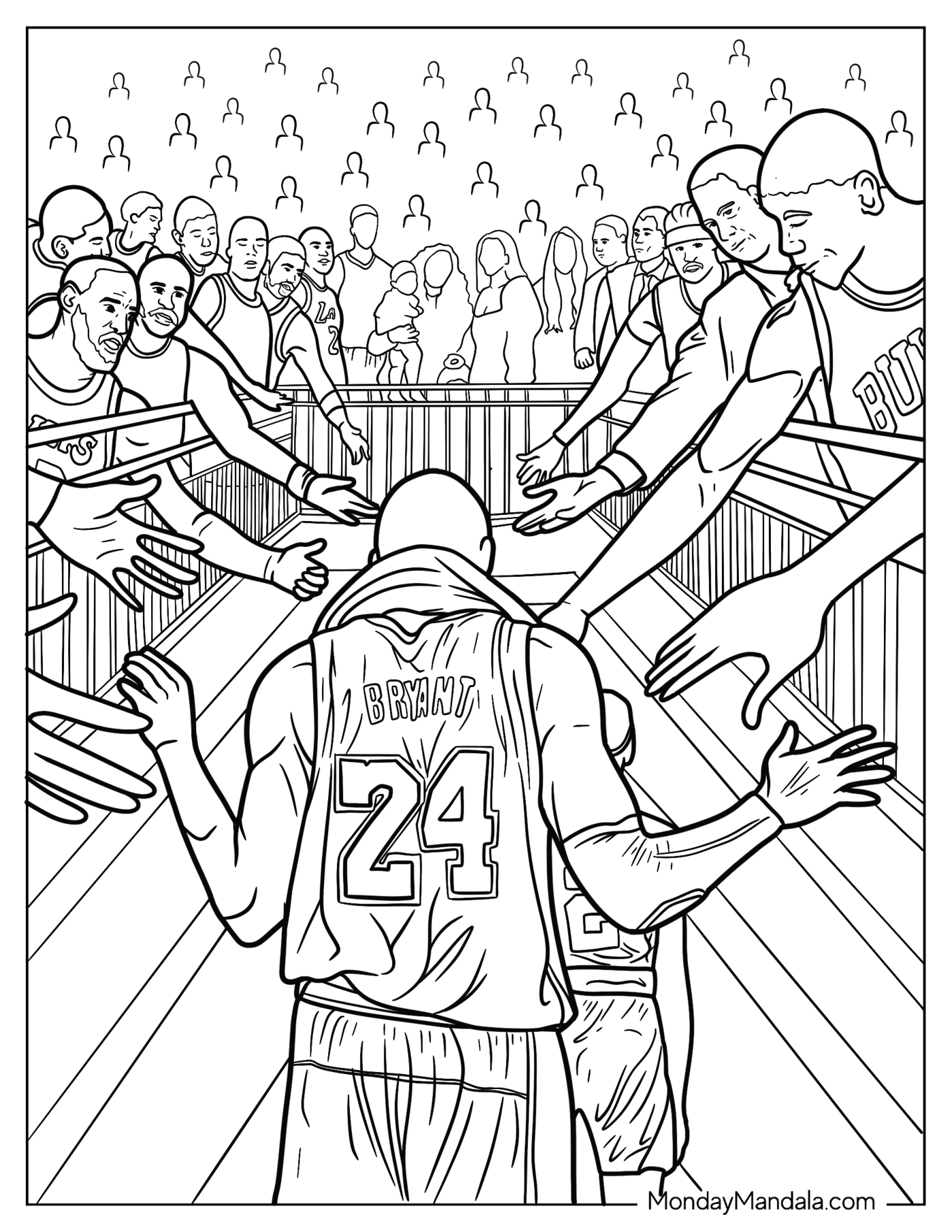 Fans Reaching For Kobe Bryant Coloring Page After Game