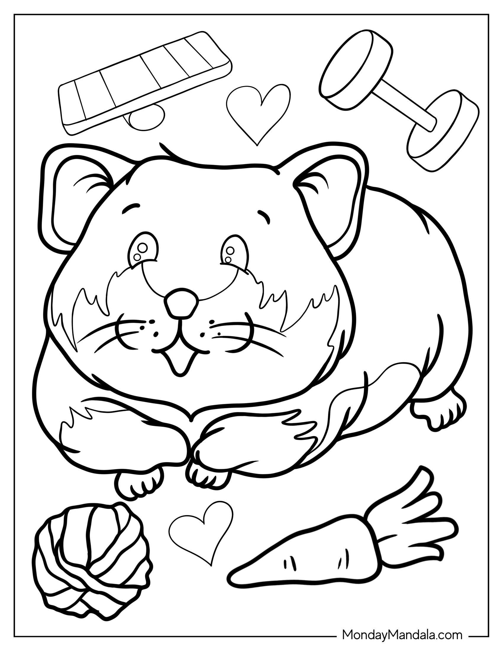 Fat Hamster Coloring Page